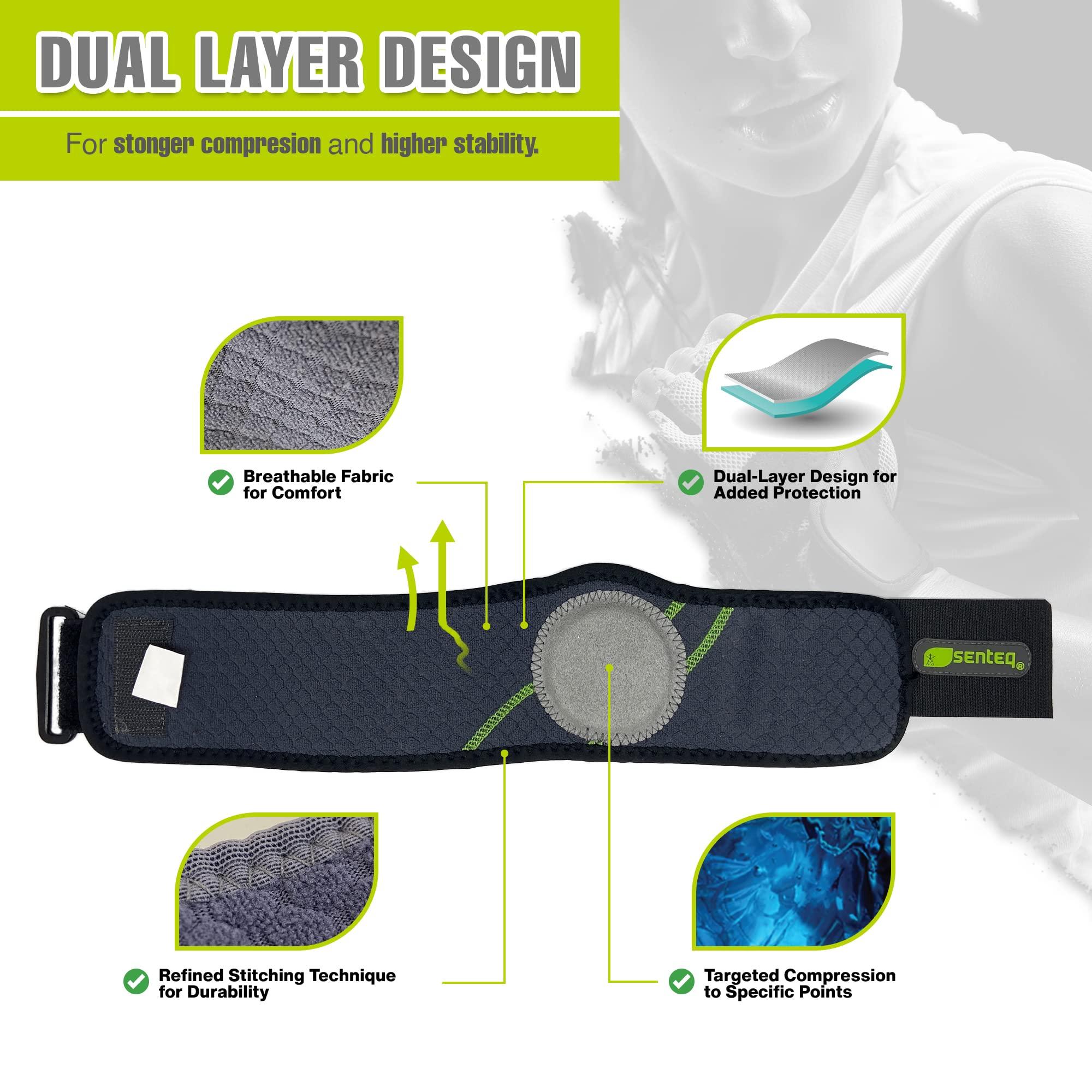 SENTEQ SENTEQ Tennis Elbow Brace Tendonitis for Men Women - Golfers Ulnar Nerve Entrapment - Golf Fitness Support Arm Compression Sleeve for Cubital Tunnel Syndrome - Bursitis Hinged Tennis Elbow (Black)