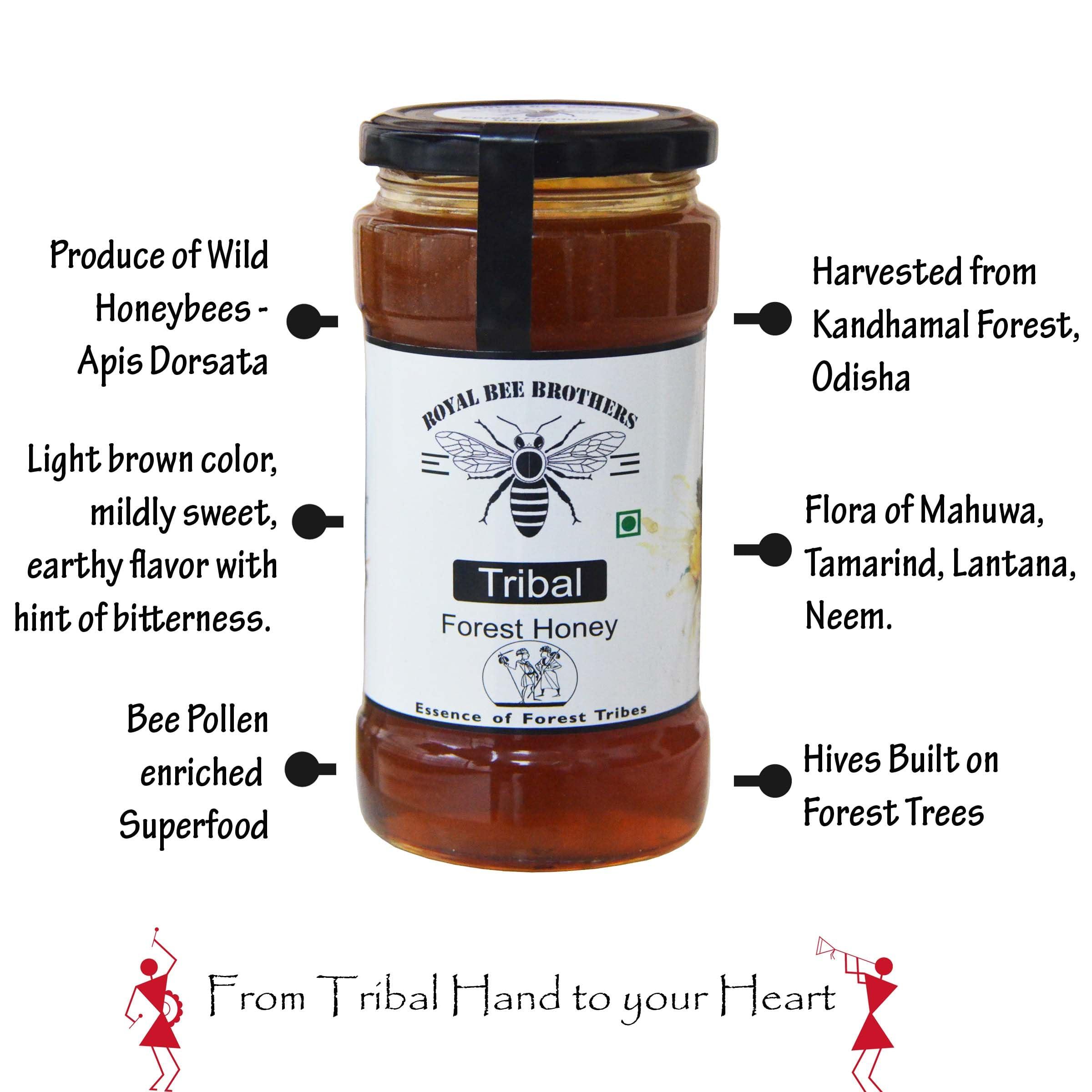 Royal Bee Brothers Royal Bee Brothers | Tribal Natural Forest Honey | Produce of Wild Honey Bees | 100% Raw, Unprocessed, Unheated, Unfiltered, No Chemical, No Adulteration | 250 g
