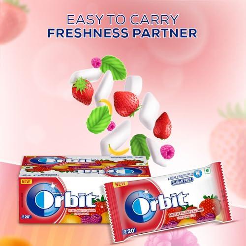 Orbit Orbit Sugar Free Chewing Gum Pack | Mixed Fruit Flavour Gum | Chewing Gums for Clean and Healthy Teeth | Easy to Carry and Pocket Friendly | 9.9 g | Pack of 30