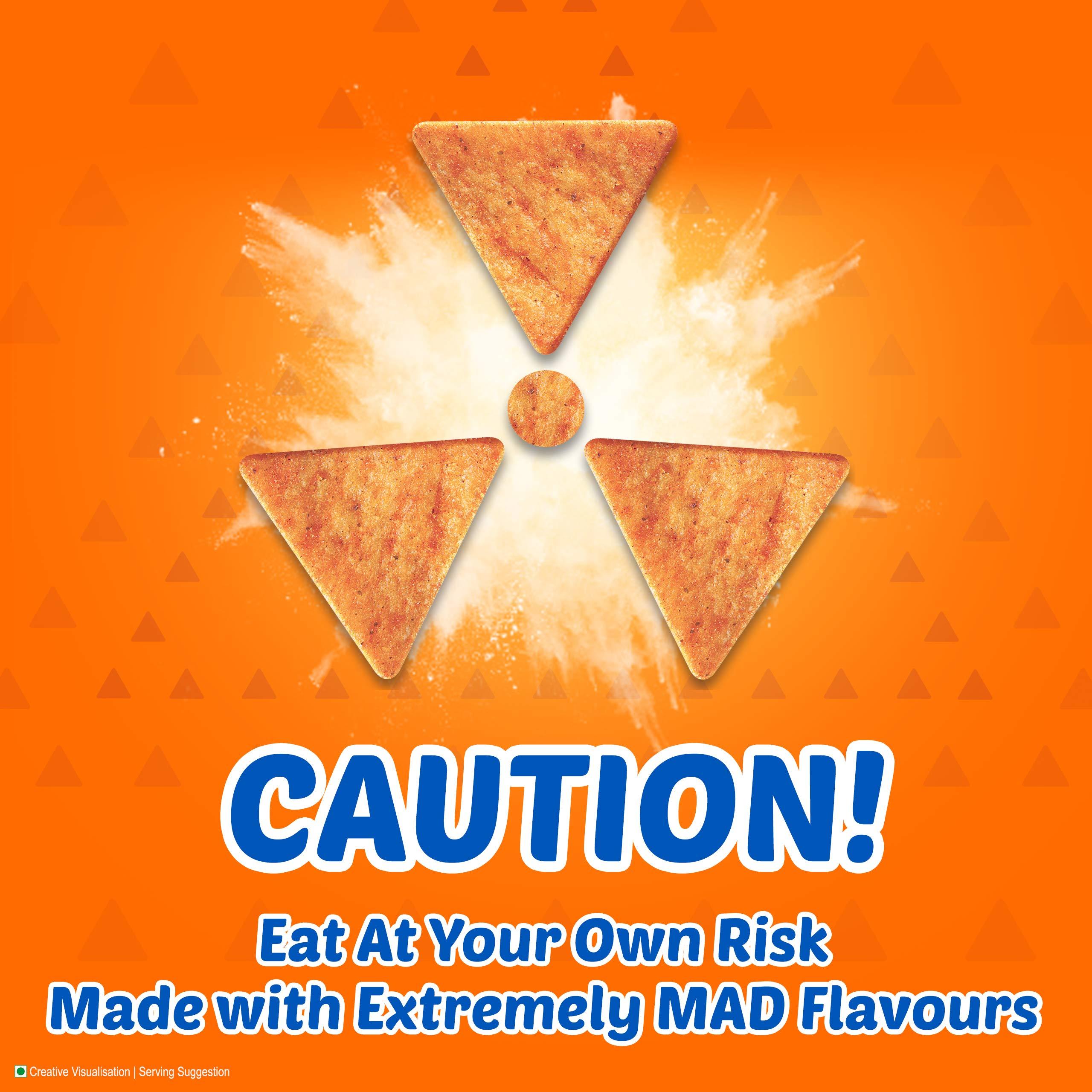 Bingo! Bingo Mad Angles Very Peri Peri - Spicy & Crunchy Corn-Based Triangle Chips Pack For Snacks 117 Gram/130 Gram