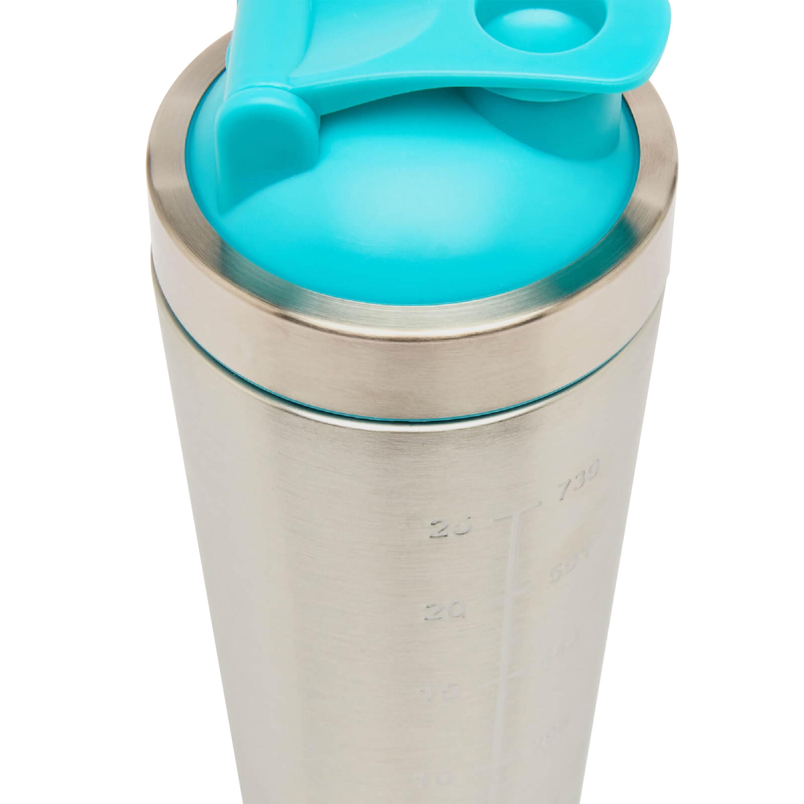 Myprotein Myprotein Metal Shaker Stainless Steel Bottles For Gym (Silver-Blue)-100% Leakproof Guarantee, Ideal For Protein, Pre Workout, Bcaas & Water Bpa Free 750 ML