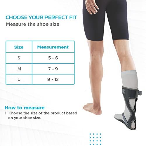 Vissco Vissco Ankle Support Adjustable Foot Drop Splint for patients suffering from Foot Drop, Prevents Axial Rotation of The Leg And Foot (Left Leg) - Small (Grey)