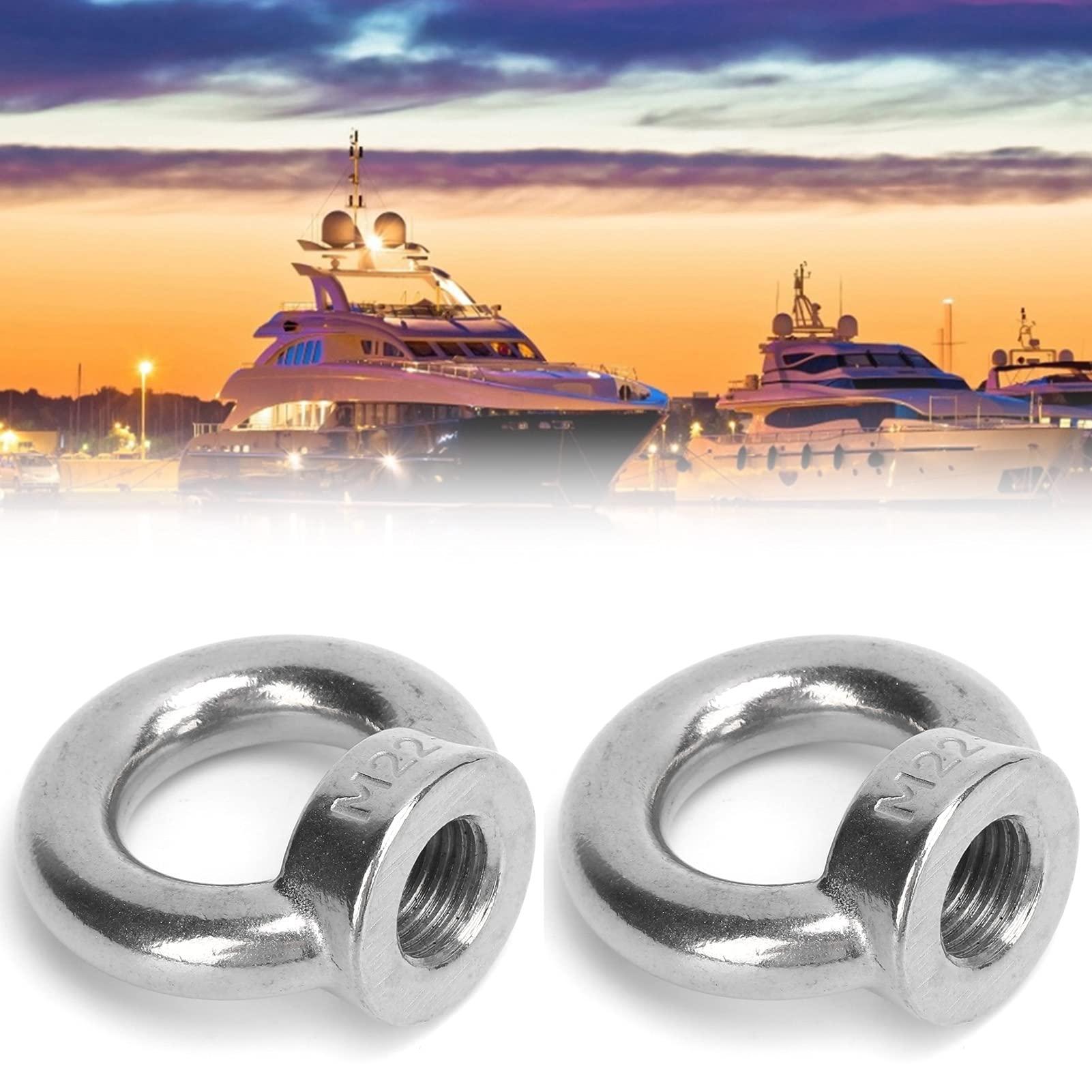 Sutinna Eye Screw Nut, Mutifuctional Lifting Eye Nut Stainless Steel Convenient Durable Reliable for Industry/Yachts/Boats for Ship Lifting(M22)