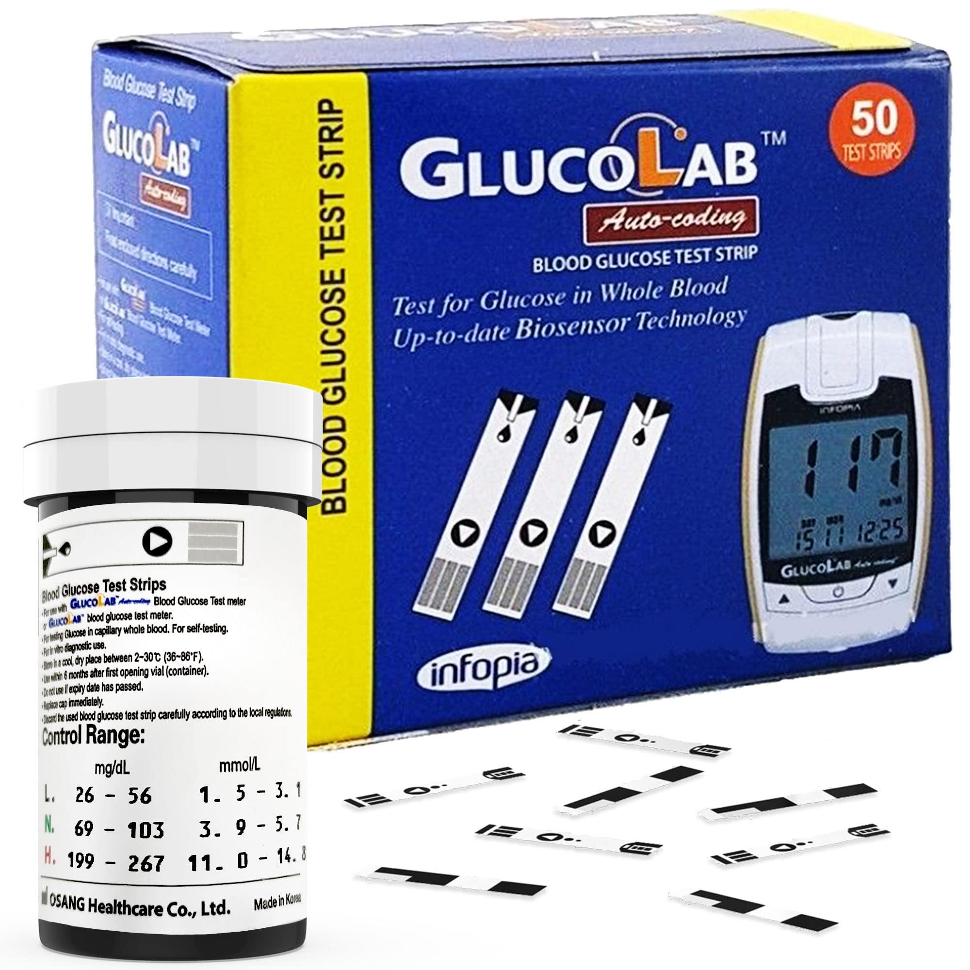 K-Life K-life Glucolab blood Glucose Sugar Testing 50 Strips