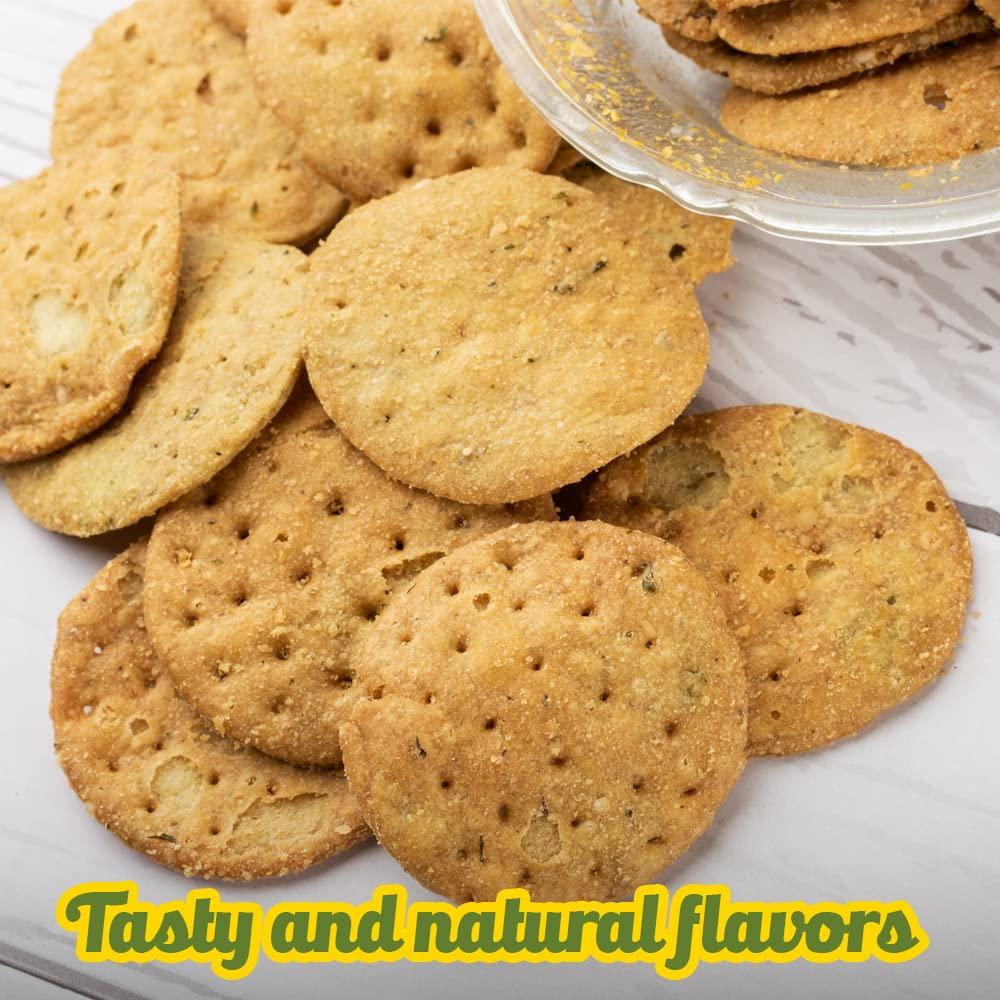 Snaqary Snaqary Multigrain Bajra Mathri Combo - Methi, Peri-Peri, Palak, Cream & Onion Flavors | Ready-to-Eat Crispy Namkeen Tea Snacks (4-Pack, 120g Each) | Irresistible Snacking Delight