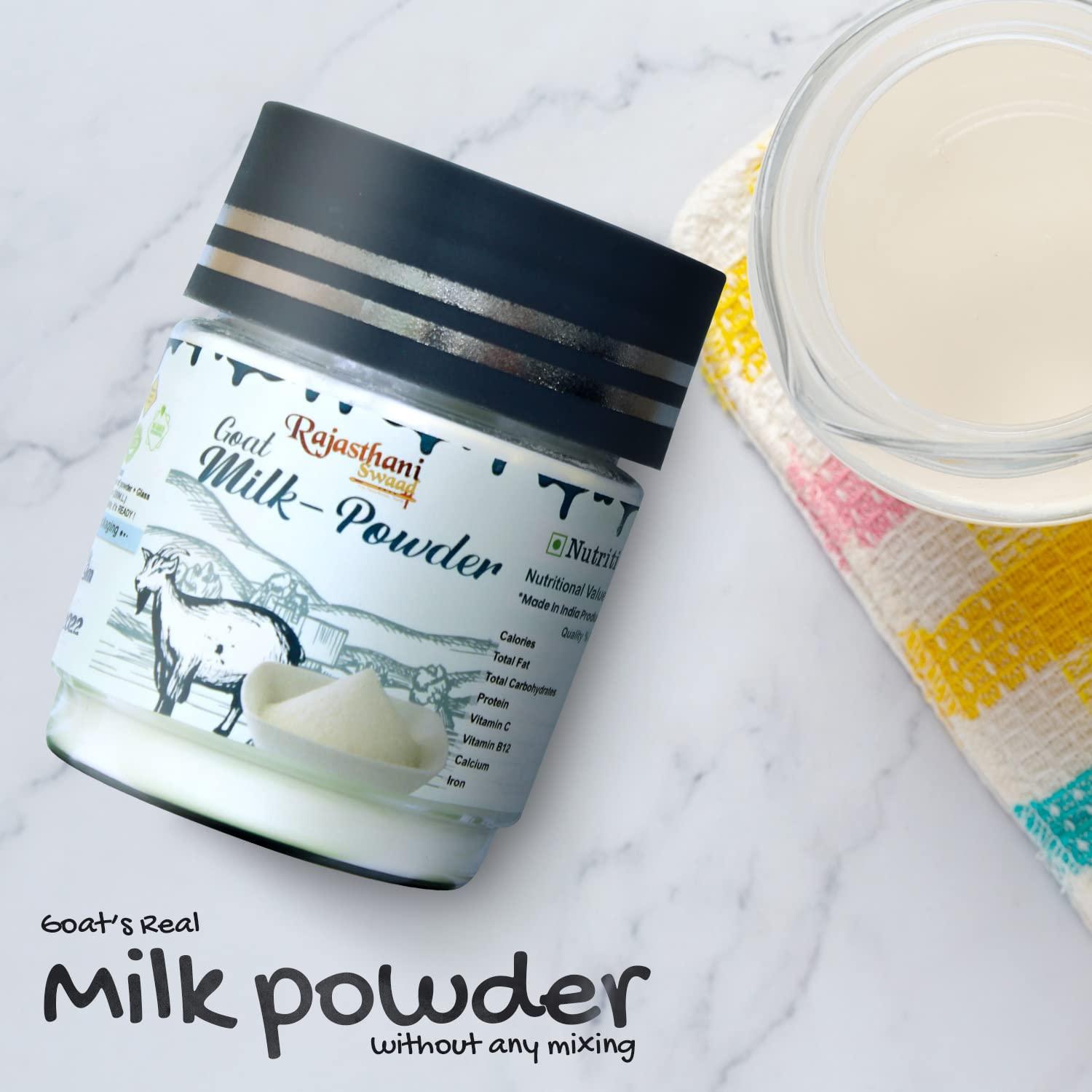 Rajasthani Swaad Rajasthani Swaad Organic Goat Milk Powder | Freeze Dried Grass Fed Goat Dry Milk Powder | Gluten Free No Additives No Preservatives | 300 Grams