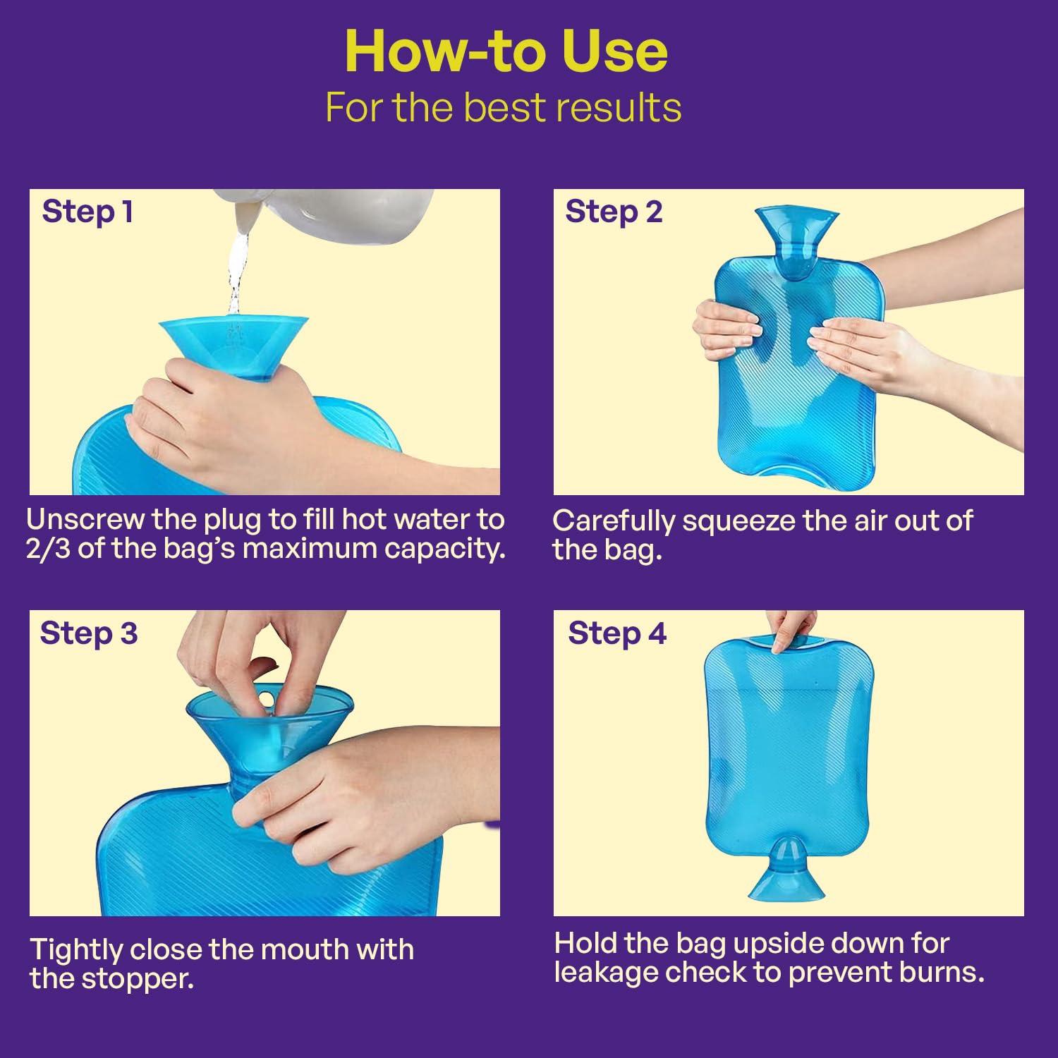 Careforce - The Force Behind Your Health Careforce Hot Water Bag Small Hot Bags Hot Pack Warm Water Bag Heat Bag Heating Bag - Blue