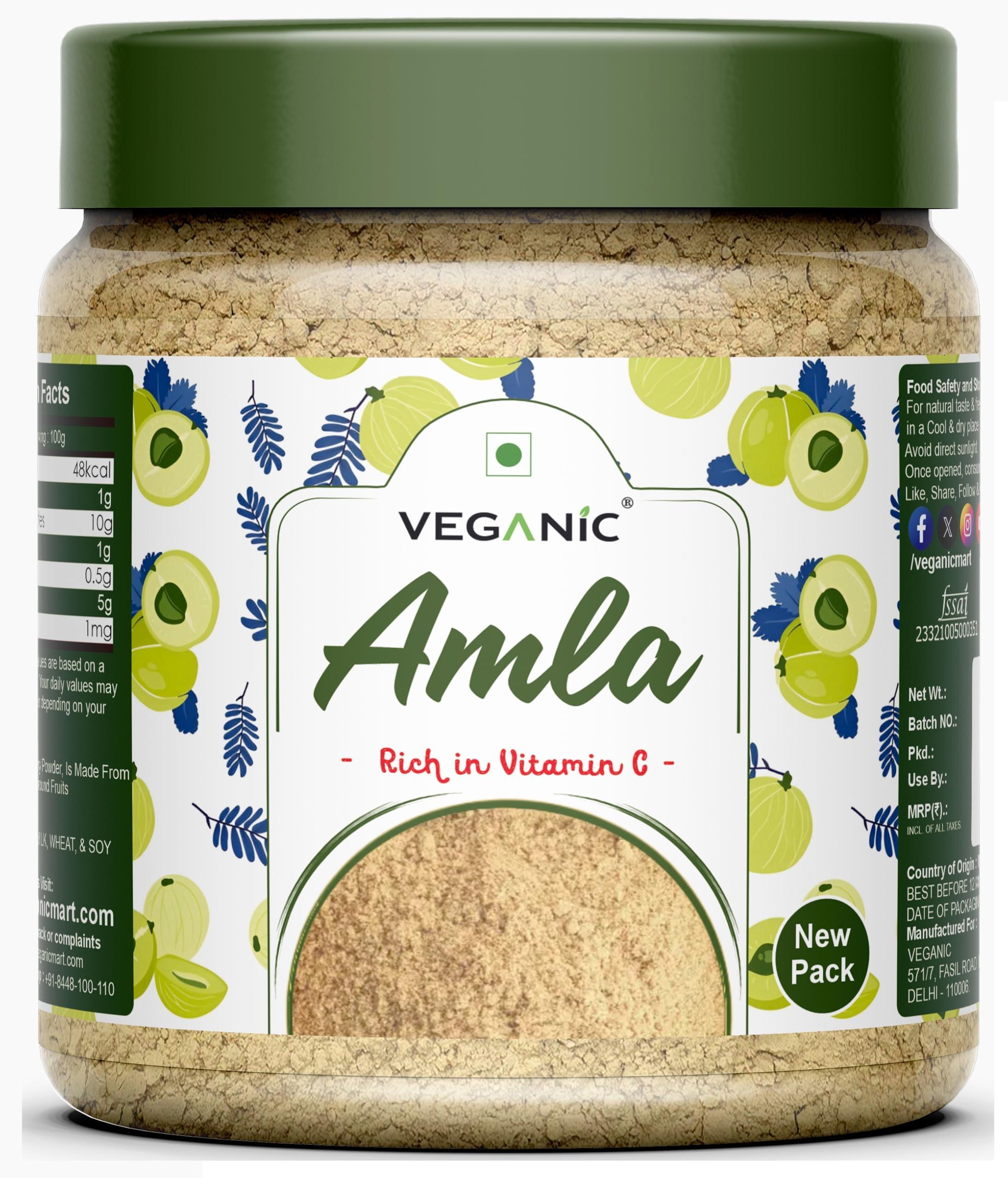 Veganic Veganic Amla Powder | Natural Indian Gooseberry Powder | Avla Fruit Powder | Nellikai | Aawla | Aamla, Amloki, Usirikaya, (1800)