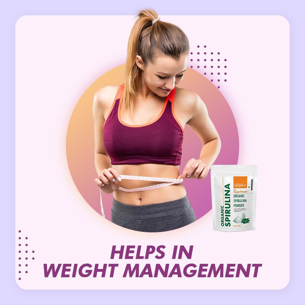 HealthyHey Organic HealthyHey Organic Spirulina Powder Micro Superfoods, Rich in Protein, Vitamins & Minerals - 100 g + AndMe Protein Shaker Bottle Green (700ml) - Gym Shaker for Men and Women workout