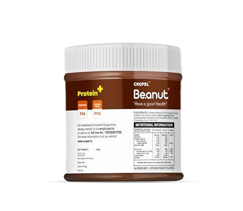 Beanut Beanut Chocolate Peanut Butter Creamy - 340gm | Classic Peanut Butter with Rich Fiber | Non-GMO, Gluten Free, Vegan & Cholesterol Free