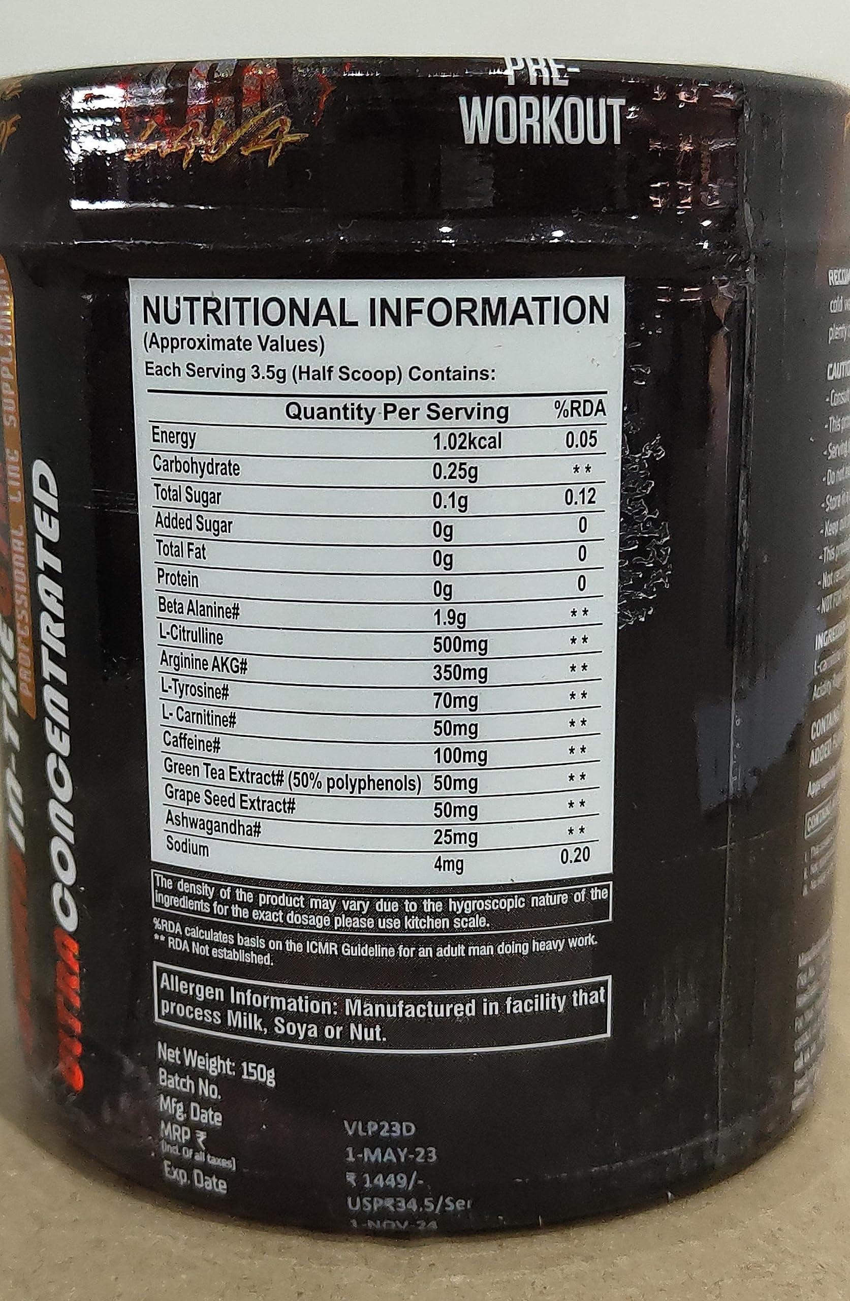 MUSCLE SCIENCE Muscle Science Volcano 42 Serv. Pre Workout, 1900 mg Beta Alanine for Endurance, 850mg Pump Matrix, 100mg Caffeine and 70 mg L- Tyrosine for Energy & Focus. (Mango)