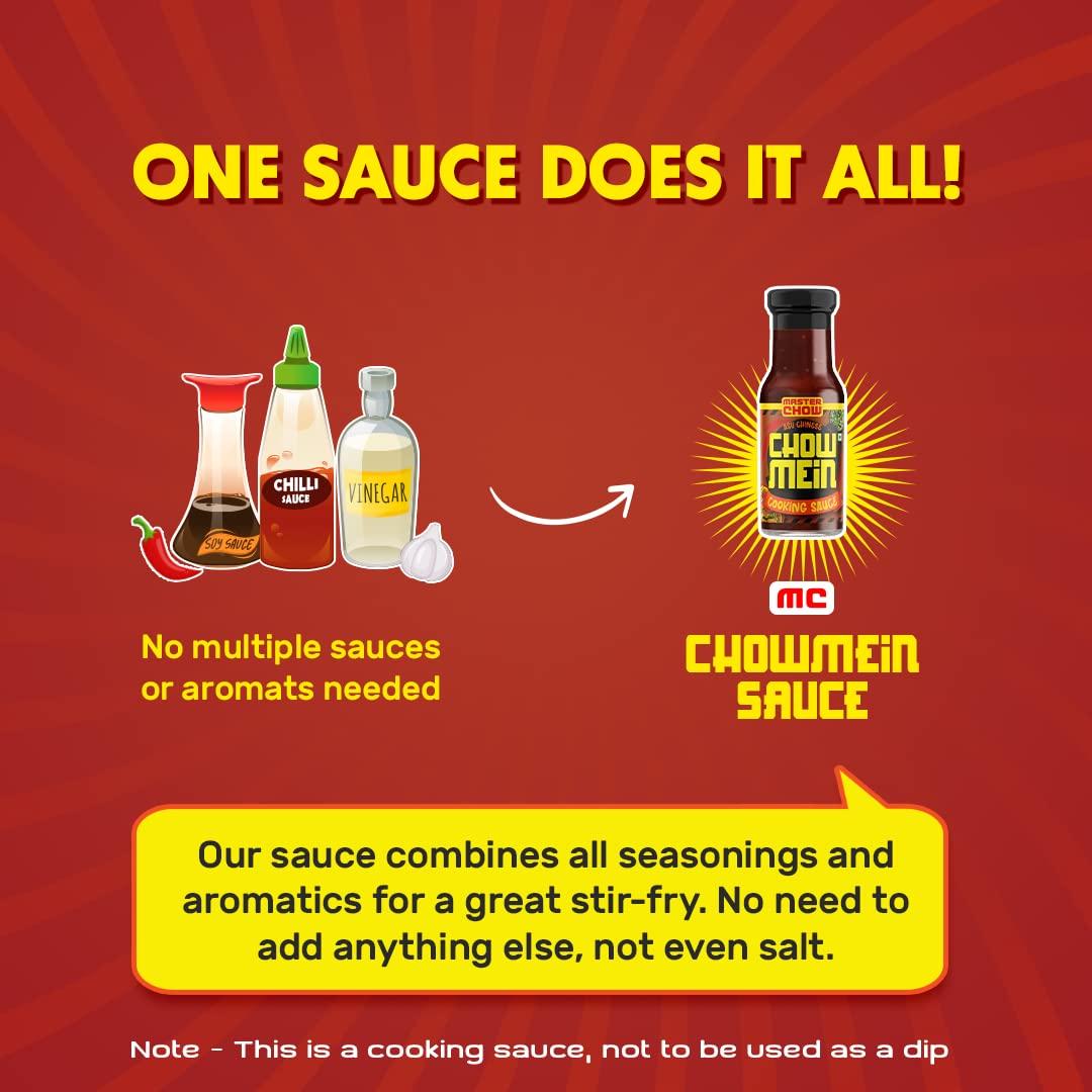 MasterChow MasterChow Chowmein Noodles - Chowmein Sauce & Healthy Whole Wheat|All Natural Ingredients|Get Street Style Chowmein In Just 10 Minutes - 300 Gram