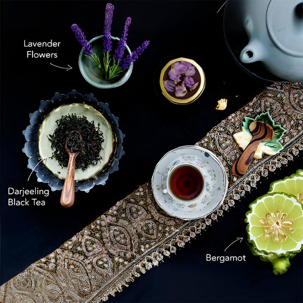 Saffron Cup Saffron Cup Darjeeling Earl Grey Black Tea | Loose Tea Leaves 100 gm | Strong Darjeeling Tea Blended with Bergamot Flavour and Lavender Flowers | Boosts Energy & Metabolism, Improves Immunity | 100% Natural Teas