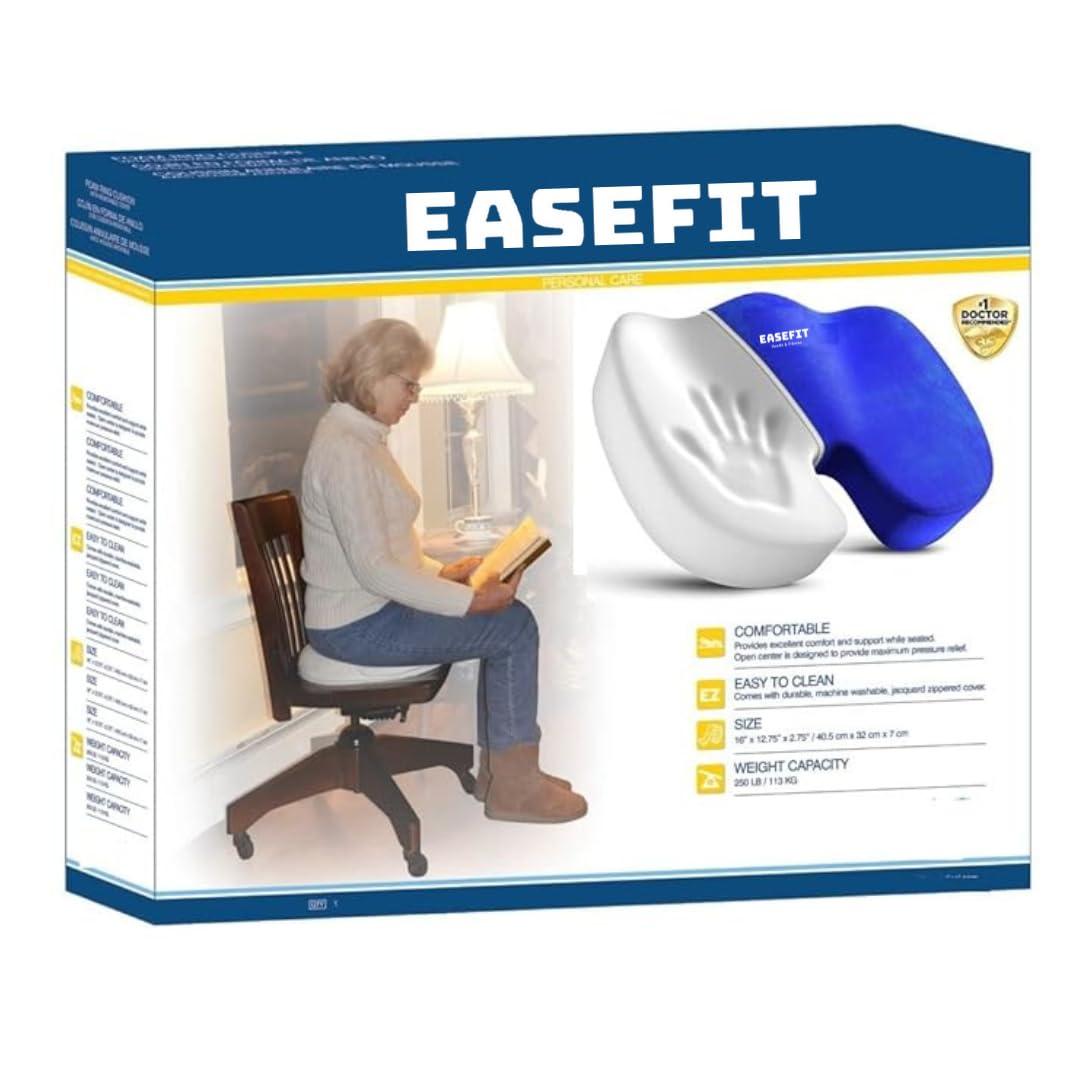 EASEFIT EASEFIT Orthopedic Coccyx Cushion Tailbone Support & Sciatica Pain Relief Hip Support Tailbone Pain Relief,Coccyx Seat Cushion (Blue, Pu Moulded Foam)