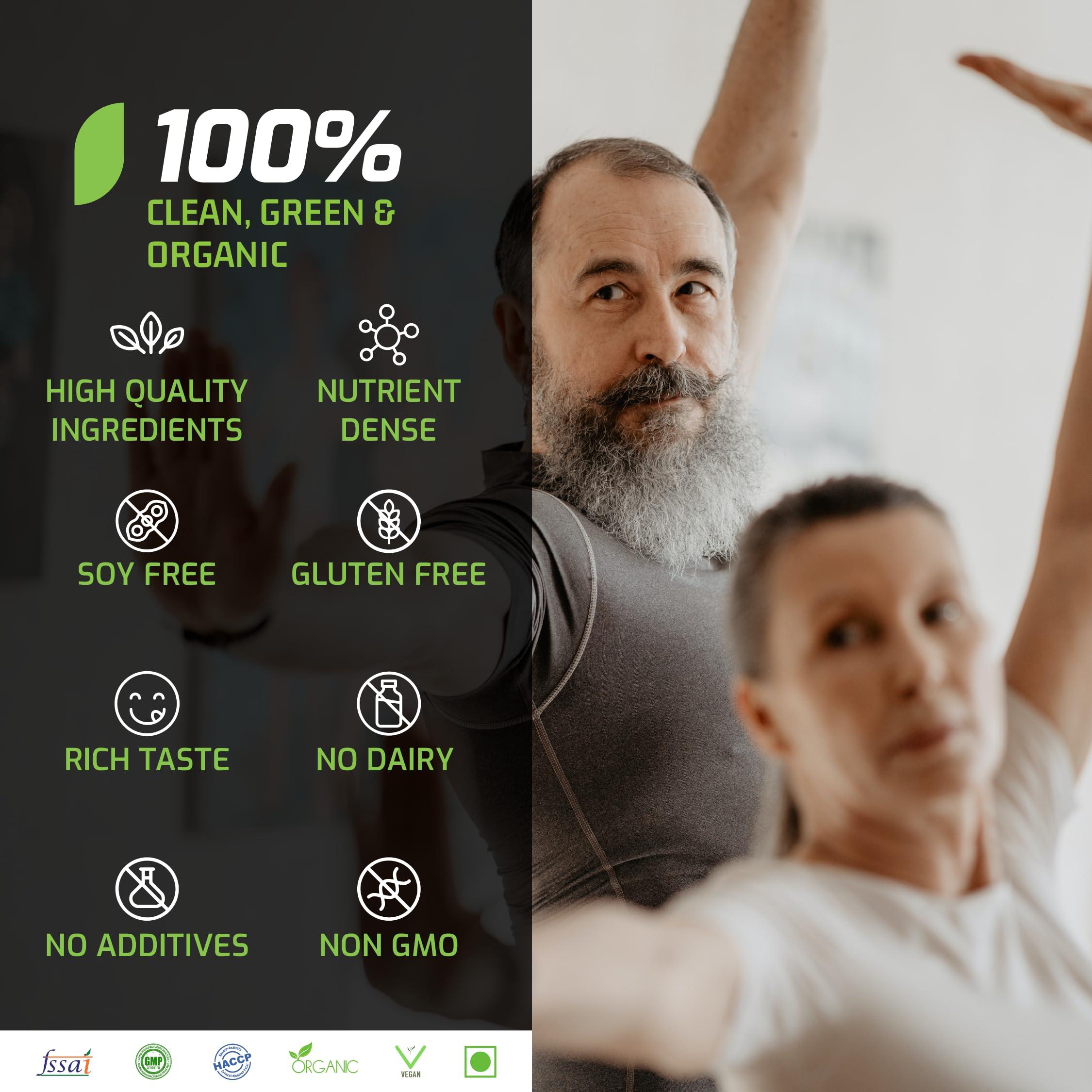 PLANTIGO Plantigo Superior 51+ Plant Protein Powder for Senior Adults | Elders, Old Men & Women | No Sugar, 14 Calories | Pea Protein, Oats | Heart Health & Muscle Recovery, Vegan Protein (Vanilla - 500g)