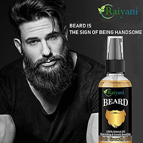 Raiyani Raiyani Beard Growth Oil - 50ml - More Beard Growth, With Redensyl, 8 Natural Oils including Jojoba Oil, Vitamin E, Nourishment & Strengthening, No Harmful Chemicals