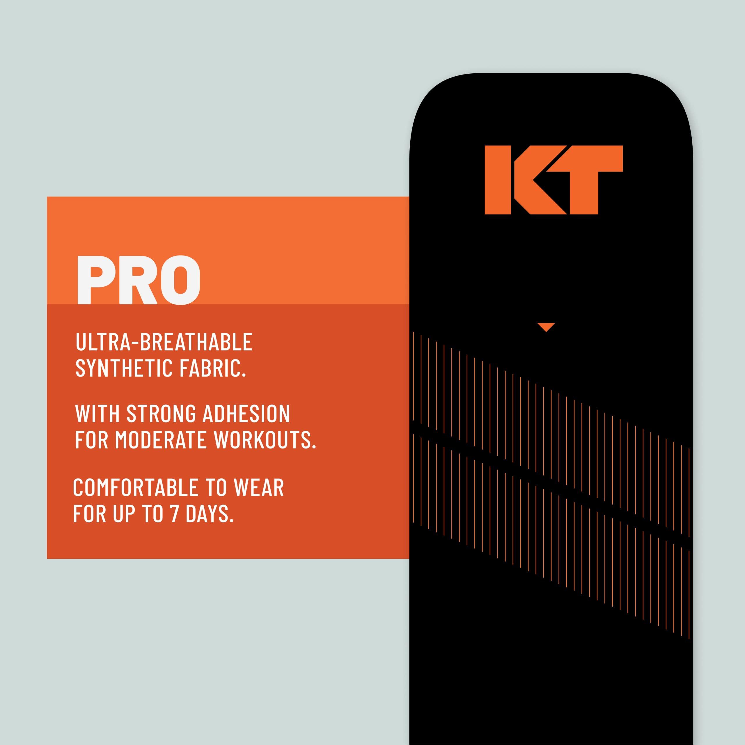 KT TAPE KT Tape Pro Synthetic Elastic Kinesiology 20 Pre-Cut 10-inch Strips Therapeutic Tape, Jet Black