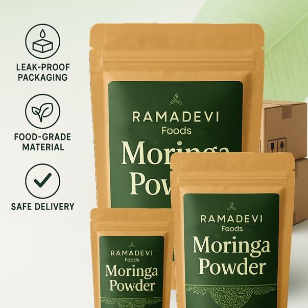 Ramadevi FOODS Ramadevi FOODS Drumstick leaves Spicy Podi/Moringa Powder/Munagaku karam - Without Garlic | Size - 200gm