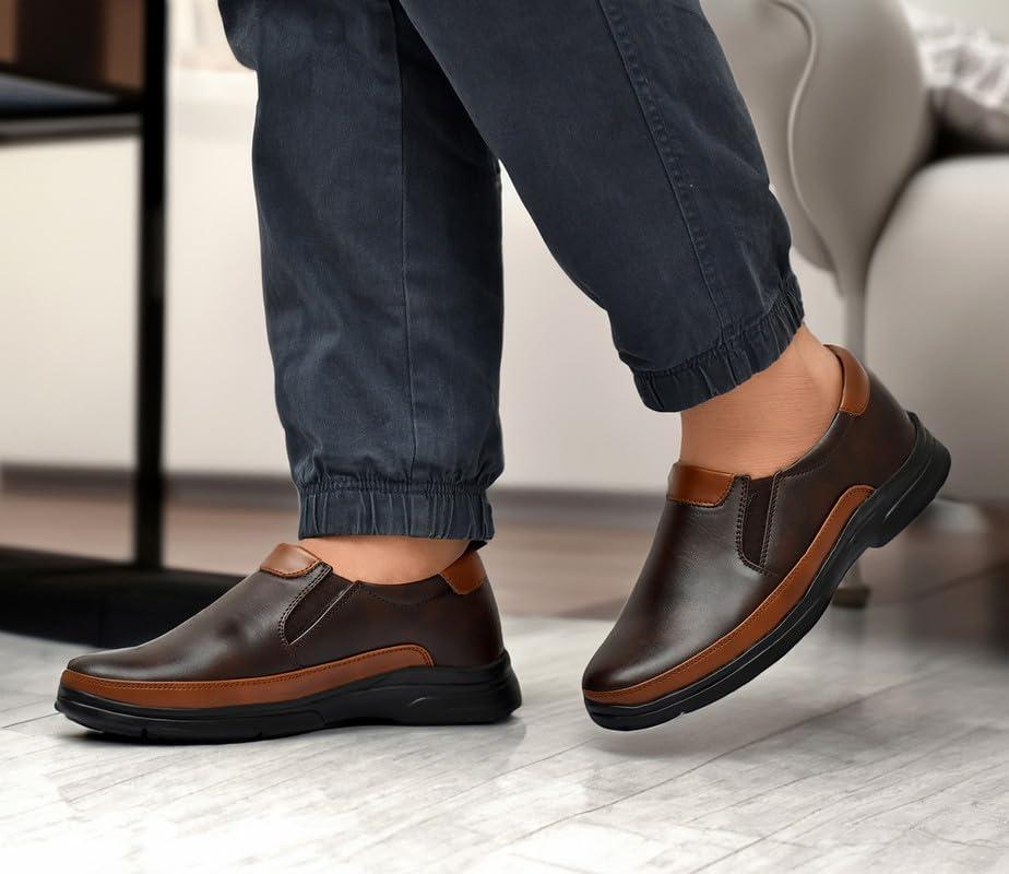 HEALTH FIT HEALTH FIT Orthopedic & Diabetic Shoes Breathable Soft Sole Ultra-Lightweight Shoes for Men\'s 1731 BR 6 UK Brown