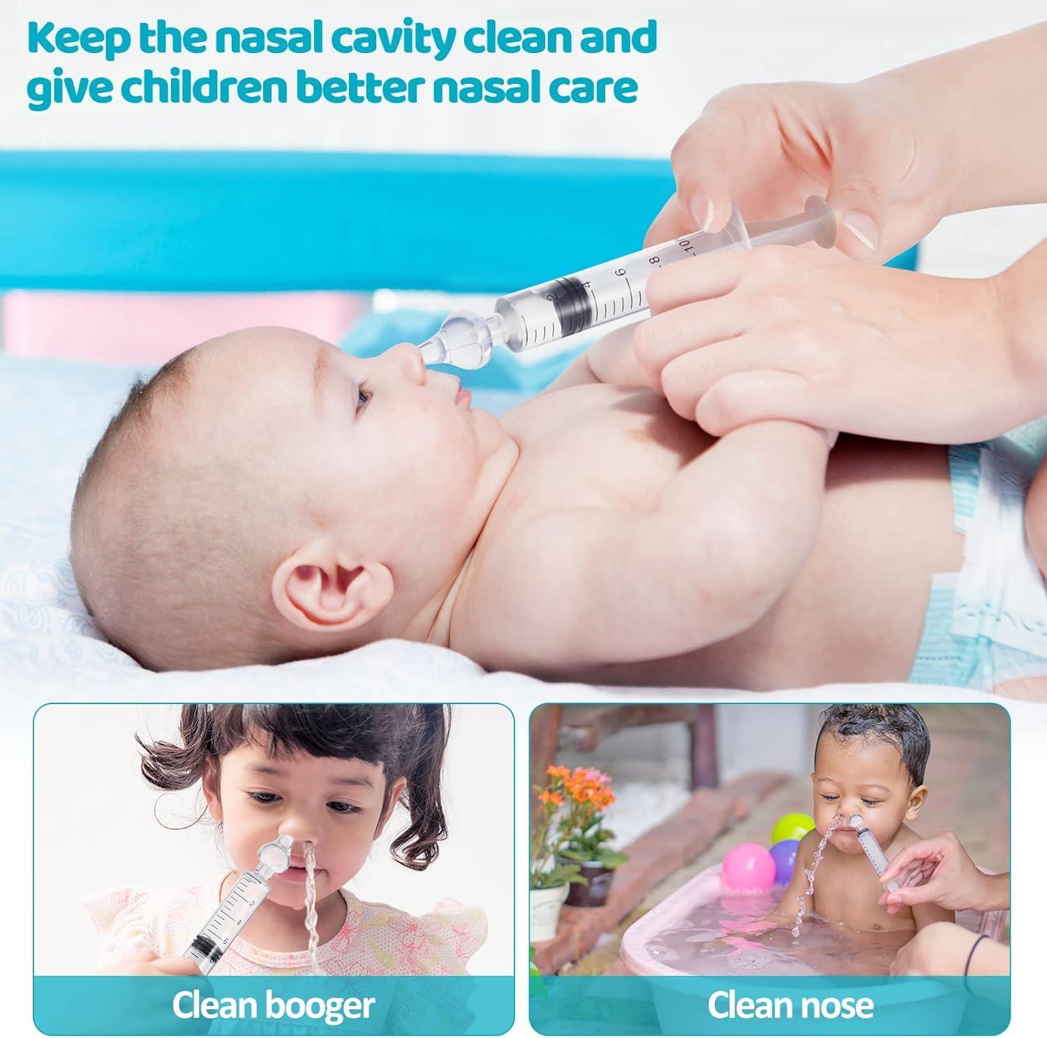 Nachar Nachar Sinus Rinse System, 4pcs Professional Baby Nasal Irrigator Portable Infant Nose Cleaner Quick Rinse Device All Natural Relief - BPA Free More Convenient