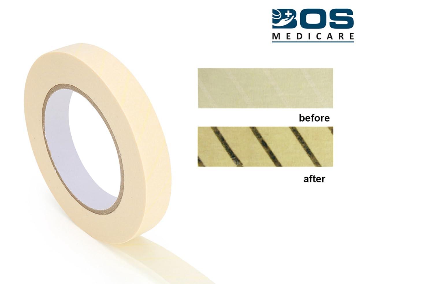 BOS MEDICARE SURGICAL BOS MEDICARE SURGICAL Tape/Steam Sterilization Indicator Tape 19mm X 50mt. Dry Heat Autoclave Tape (Steam)/Autoclave/Steam Sterilization Indicator Tape First Aid Tape