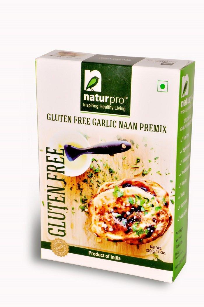 NaturPro Gluten Free Garlic Naan Premix 200 gm x 2 (Garlic Optional)