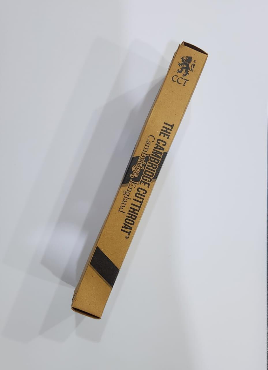 The Cambridge Cutthroat The Cambridge Cutthroat Men\'s Cut Throat Shaving Straight Swing Lock Razor - Travel Pouch and Cotton Kit Bag Included - Perfect Male Grooming Accessory