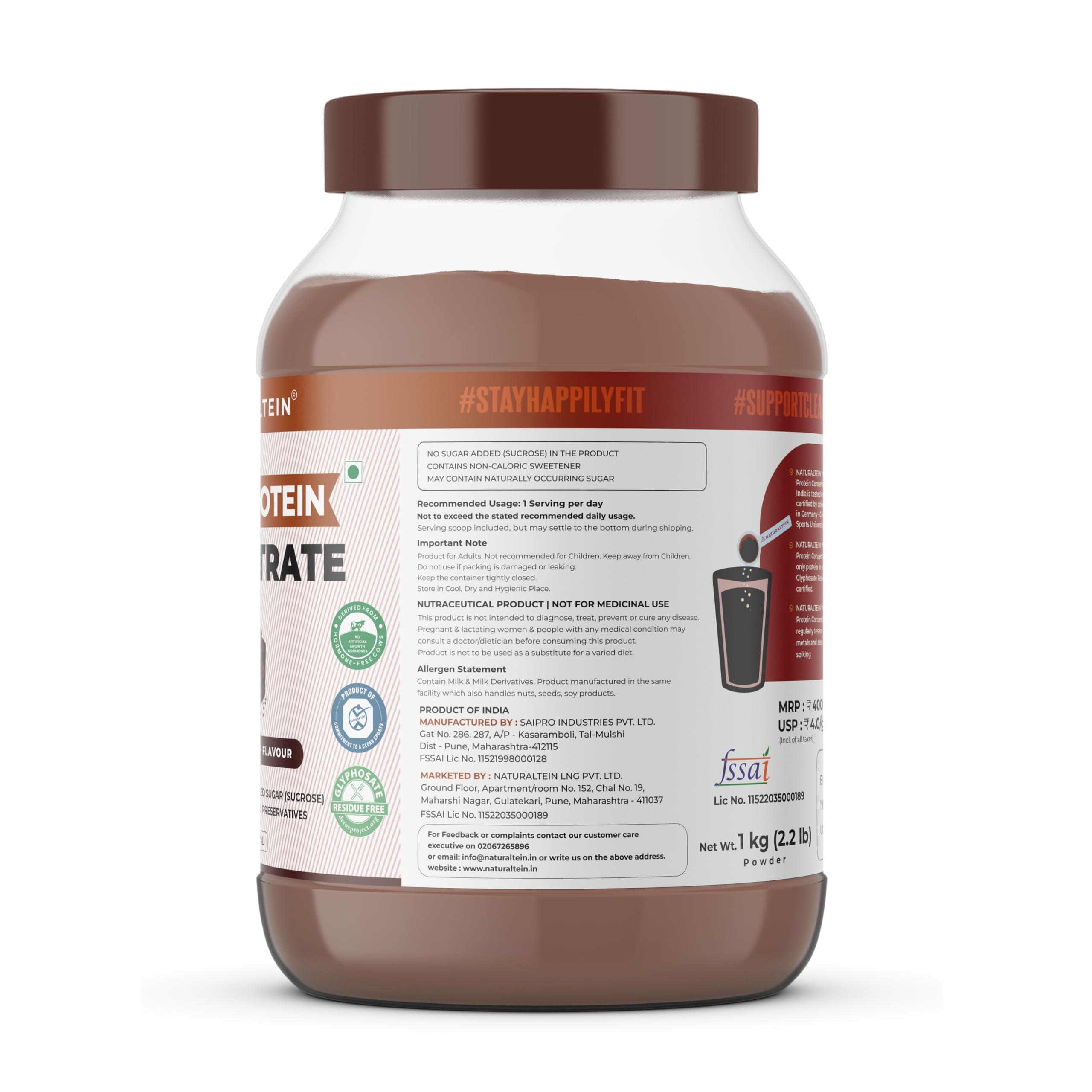 NATURALTEIN NATURALTEIN 100% Natural Whey Protein Concentrate Chocolate Bis coff (21.1 G Protein)
