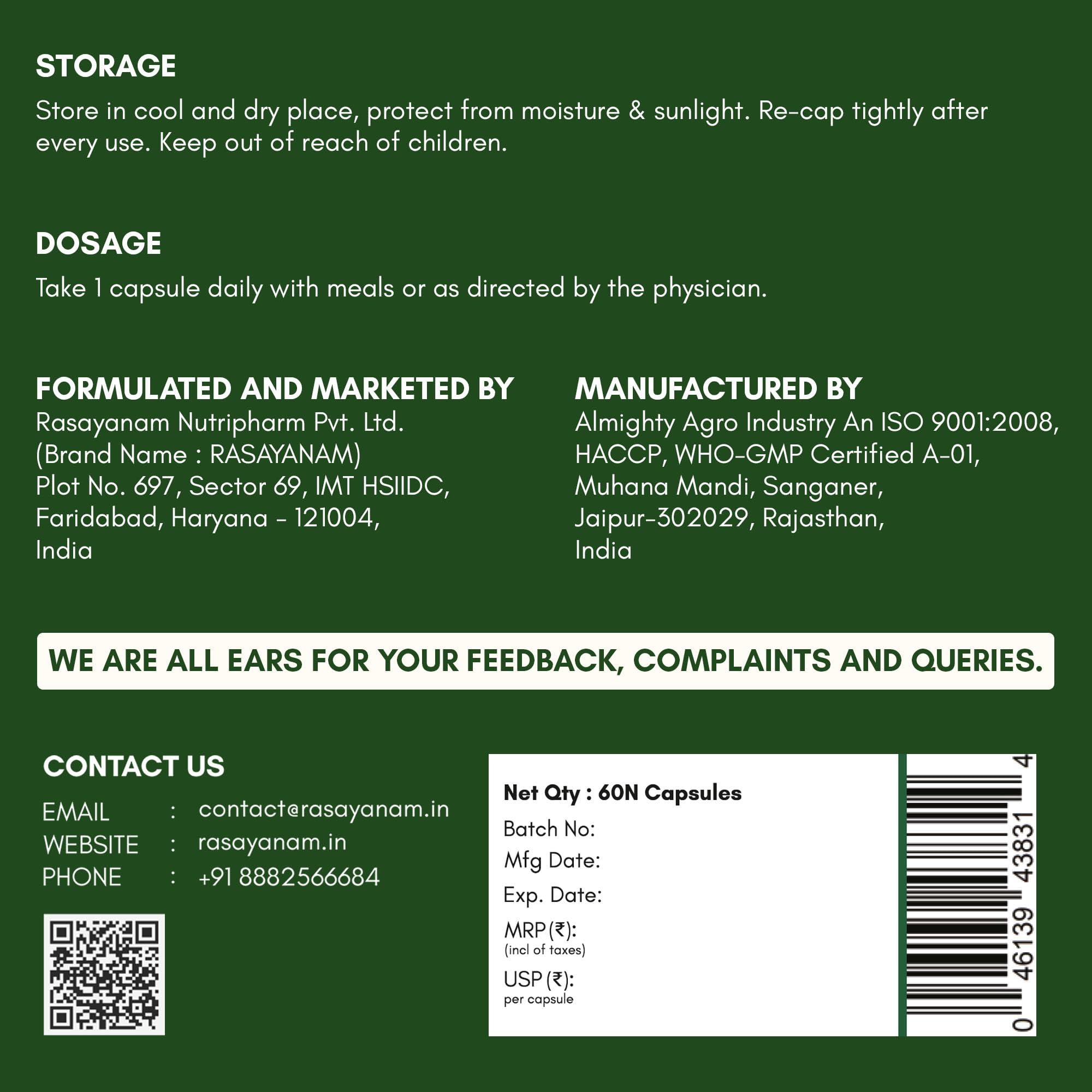 Rasayanam Rasayanam Ashwagandha Ksm-66 (500 Mg) Pack Of 2 Extra Strength Natural Formulation Support Strength & Energy Withania Somnifera Extract, capsule