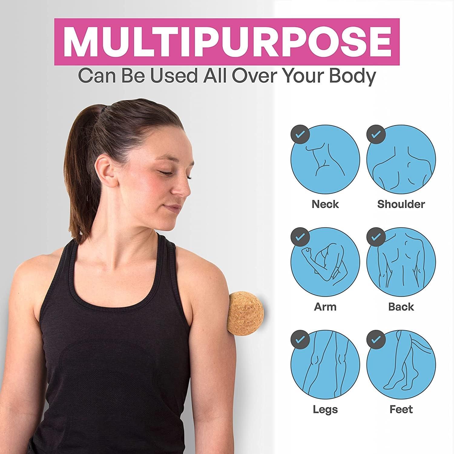 FITCOZI Fitcozi Massage Balls 1 pcs for Myofascial Release, Self-Massage, Reflexology, Plantar Fasciitis, Pressure and Trigger Points, Better Than Foam Rolling with Carry Bag (Single massage Ball)