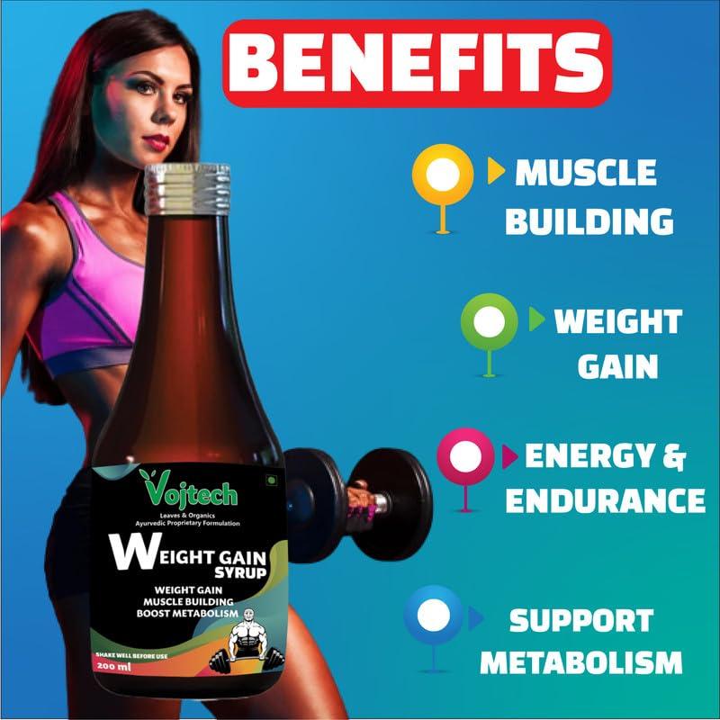 inlazer Weight Gain Ayurvedic Syrup |Weight Gain Syrup Build More Muscle Size And Strength, Provides The Power|Power Up Your Weight Gain Journey