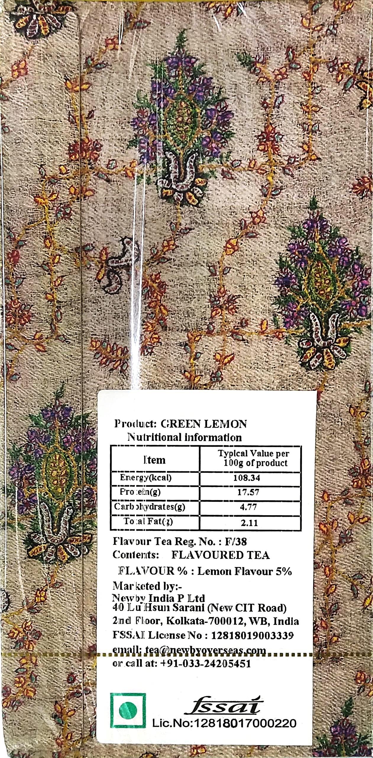 Newby Newby Green Lemon Tea | 25 Tea Bags | Natural Fusion of Verdant Green Tea wth Bright Dried Lemon | 50 gms