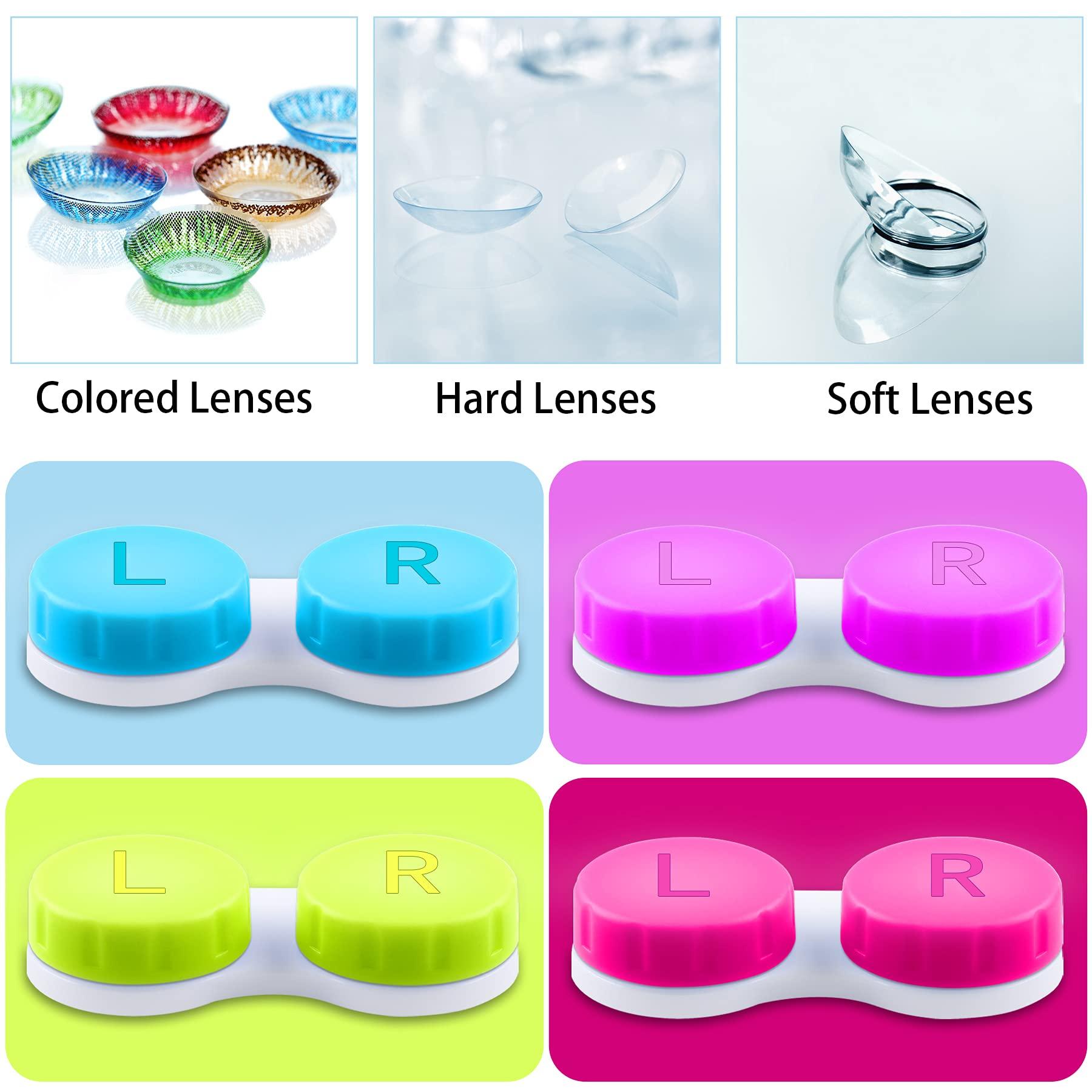 VOCOOL VOCOOL 16 Pack Contact Lens Tools Kits, 8 Pack Contact Lens Case and 8 Pack Contact Lens Tweezers Inserter/Remover Colorful Box Soak Storage Leak Proof Compact Eye Contact Case for Travel Home