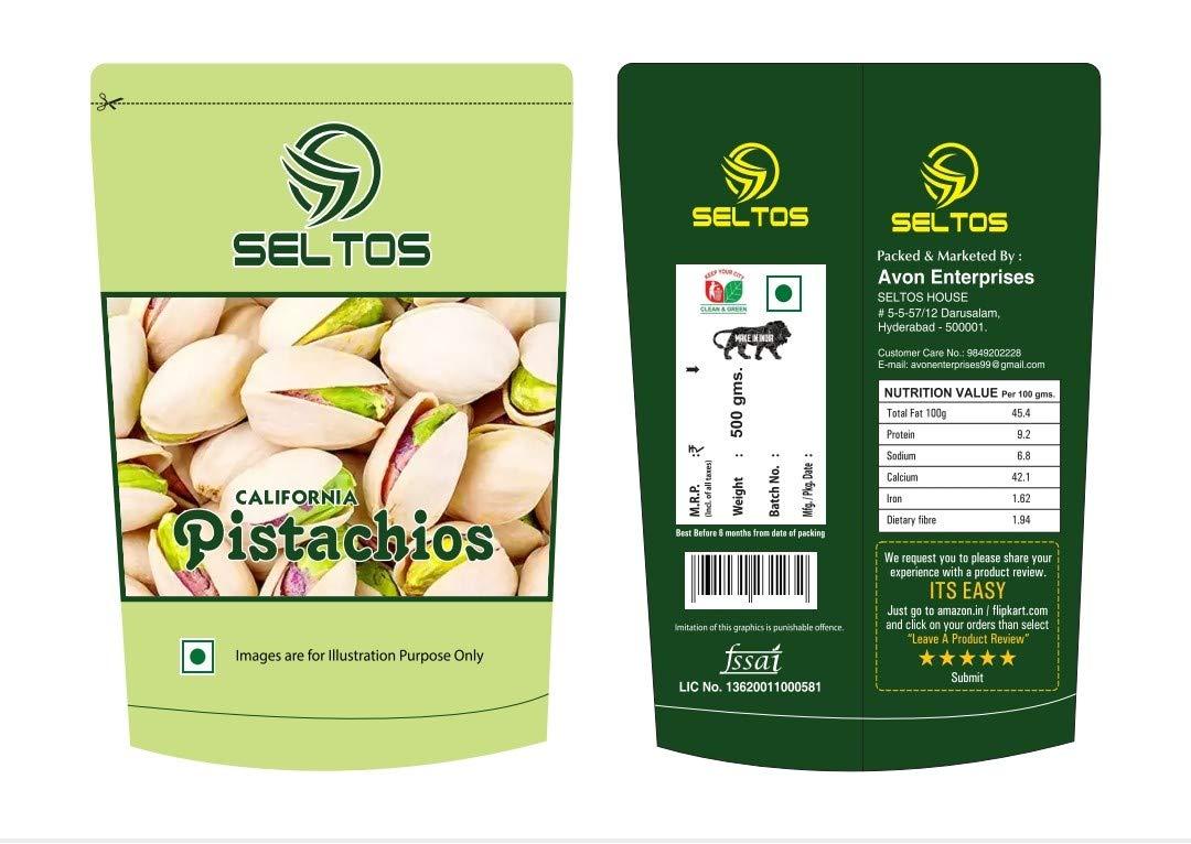 SELTOS SELTOS Almond Cashew Pistachio Dry Fruit Combo, Natural Premium Almonds/Badam, Cashew/Kaju & Pistachio/Pista Combo Pack (Pack of 3) (500 GM Each).