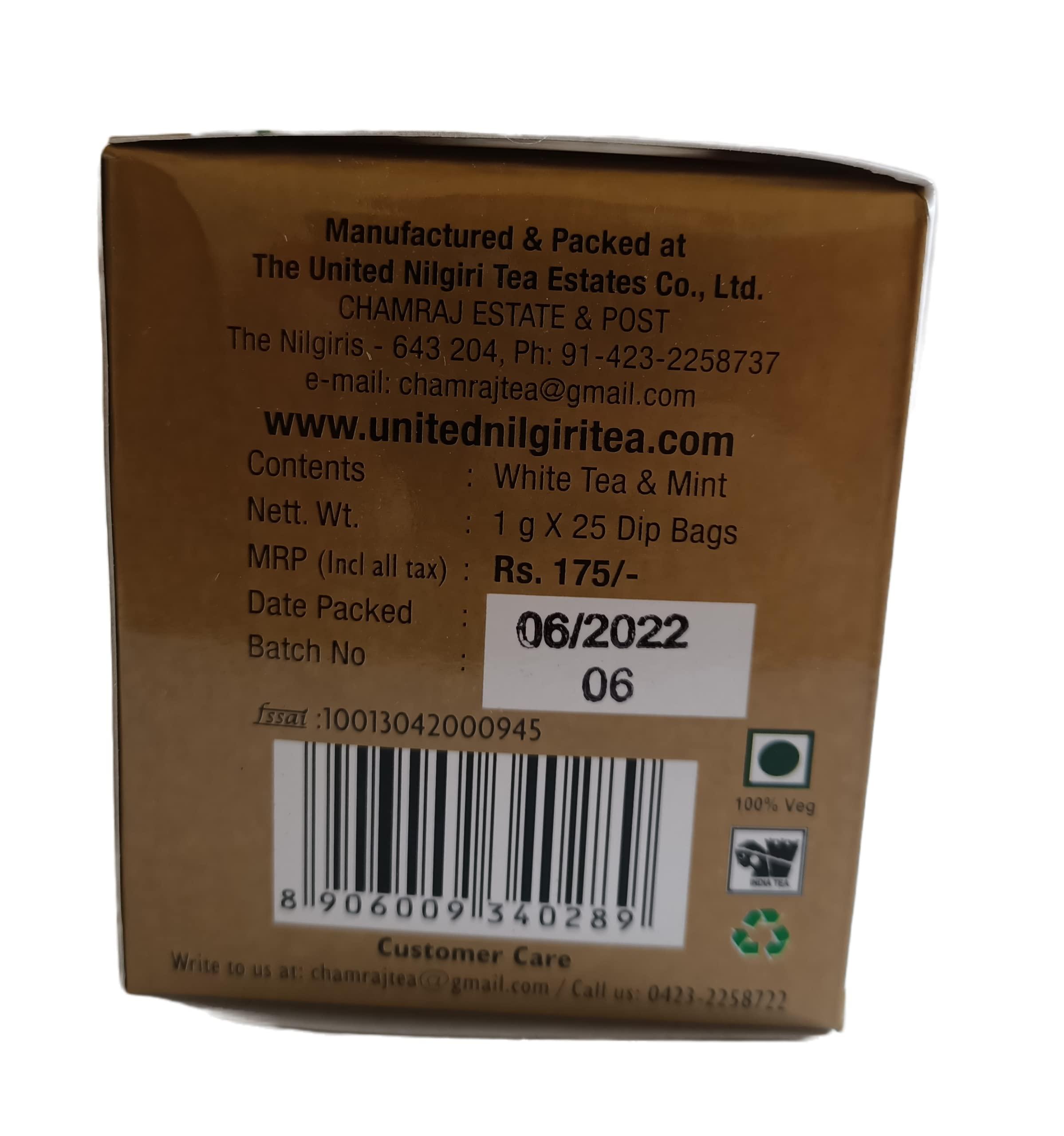 Generic KORAKUNDAH White Tea In Canister 50g | CHAMRAJ White Tea 25 Dip Bags | Pack of 2 | Total 75g | India\'s Finest Chamraj Nilgiri Tea