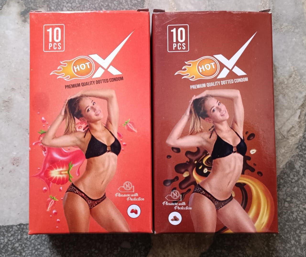 HOTX Thinnest Condom | EXTRA DOTTED Condom | Super Thin | Combo Pack of 100 Condoms, 10 Pcs Each