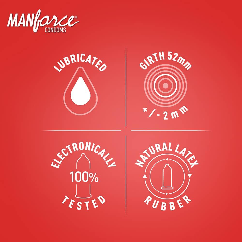 Manforce Manforce Extra Dotted Condoms, Litchi Flavoured- 10 Pcs x Pack of 4