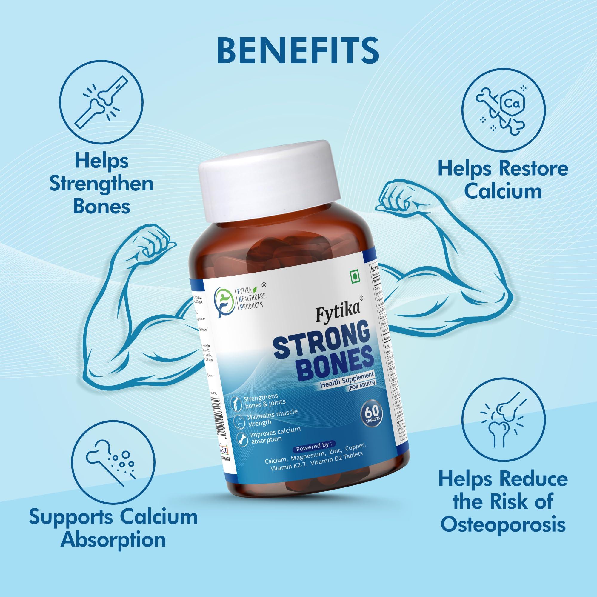 FYTIKA Fytika Let it Glow Pineapple, Collagen Powder-200G + Fytika Flexi Move| Glucosamine, Rosehip Powder extract-60 Tabs + Fytika Strong bones with Calcium and Vitamin D2-60 Tabs