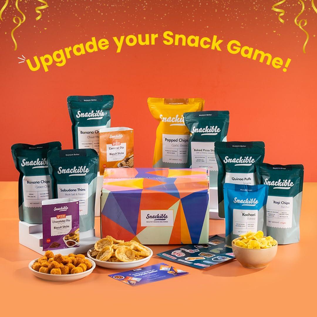 Snackible MU(N)CH BETTER Snackible Bestselling Snacks Box | Box of 10 Healthy Snacks | Healthy Gift Box | No Maida & No Refined Sugar | Best Gifting Option | Corporate Gifts | Gourmet Snacks