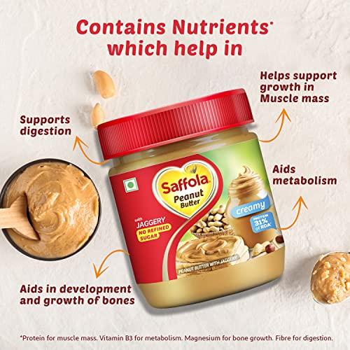 Saffola Saffola Peanut Butter Creamy , 350 gm | High Protein Peanut Butter | Only Jaggery, No Refined Sugar