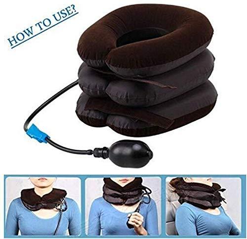 RUDRAYA RUDRAYA Nylon Extreme 3 Layer Cervical Neck Air Traction Device & Collar Brace, Inflatable & Adjustable Neck Stretcher Support, Neck Brace Pillow For Neck Pain Relief For Men & Women (Free Size)