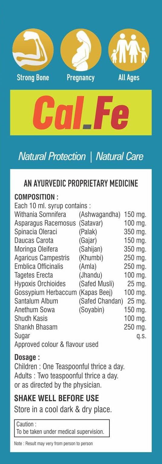 Prime Prime Cal-Fe Syrup is a natural source of Calcium, Vitamin C & Iron. Maintain bone health in Osteoporosis. Rapidly increases Mesenchymal stems which are responsible for bone forming Osteoblast. (2)