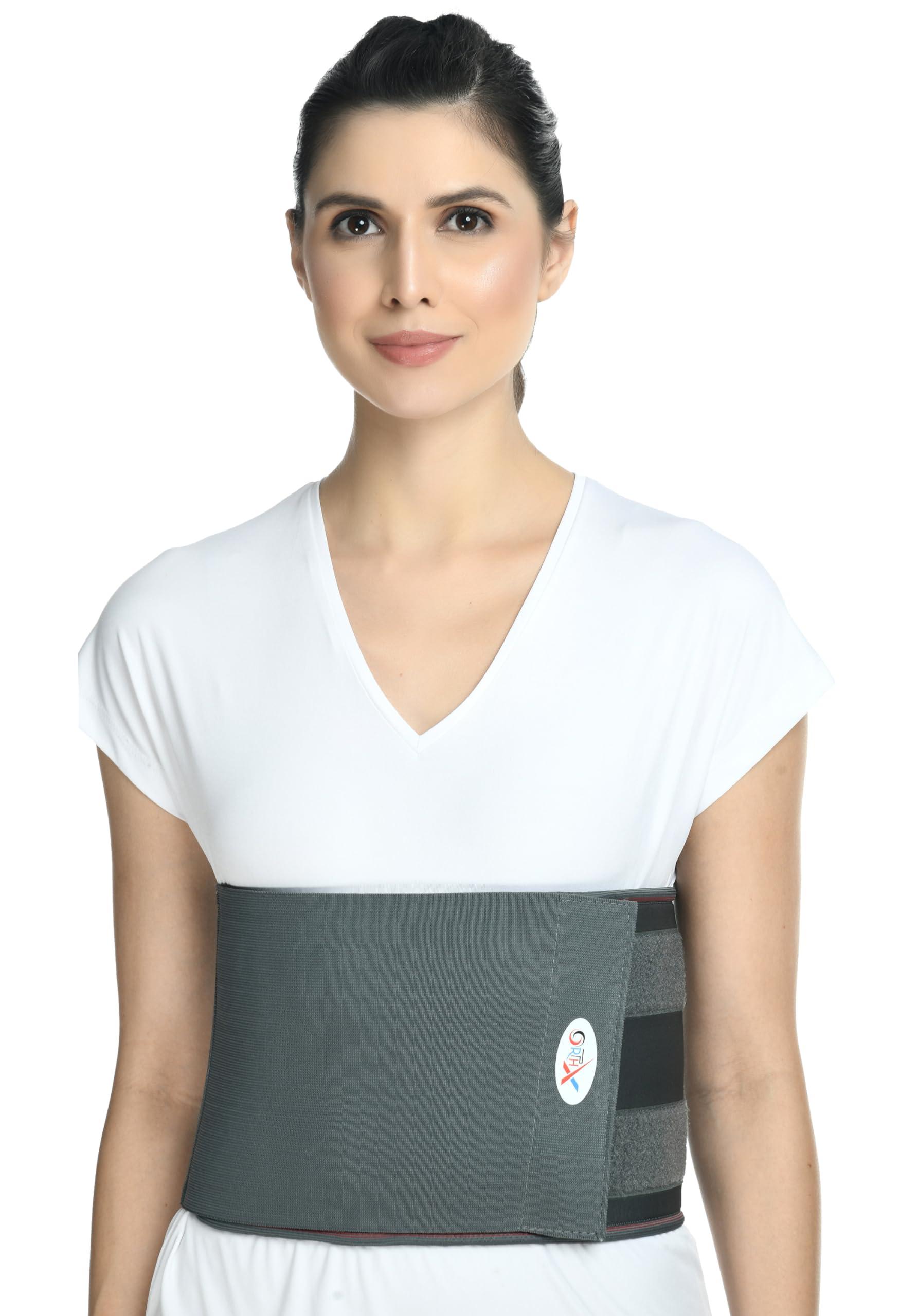 ORTHX ORTHX Abdominal Support Belt for Men &Women,Tummy Fat Loss Post Delivery Heavy lifting Abdominal Belt Grey XL