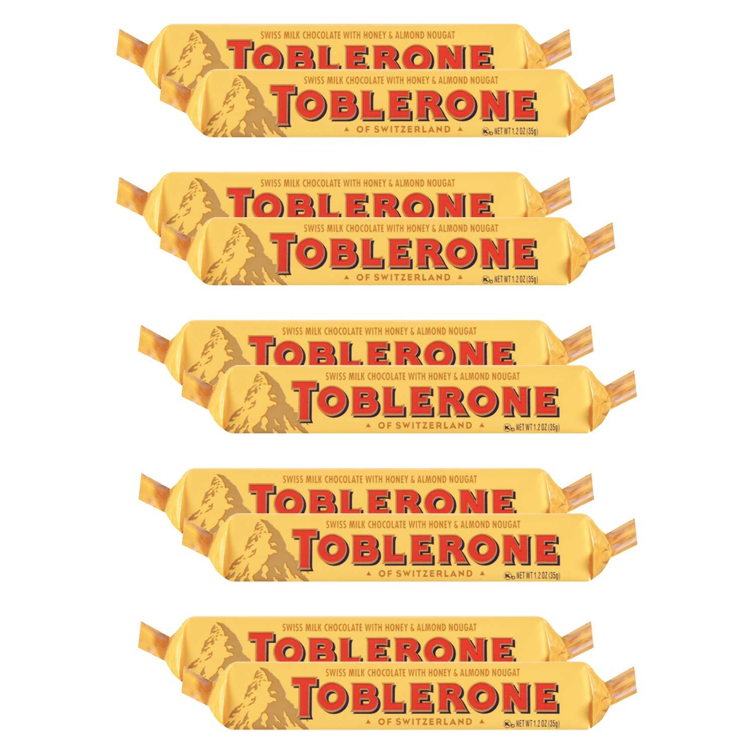 Toblerone Toblerone of Switzerland Swiss Chocolates with Honey & Almond, 10 x 35 g