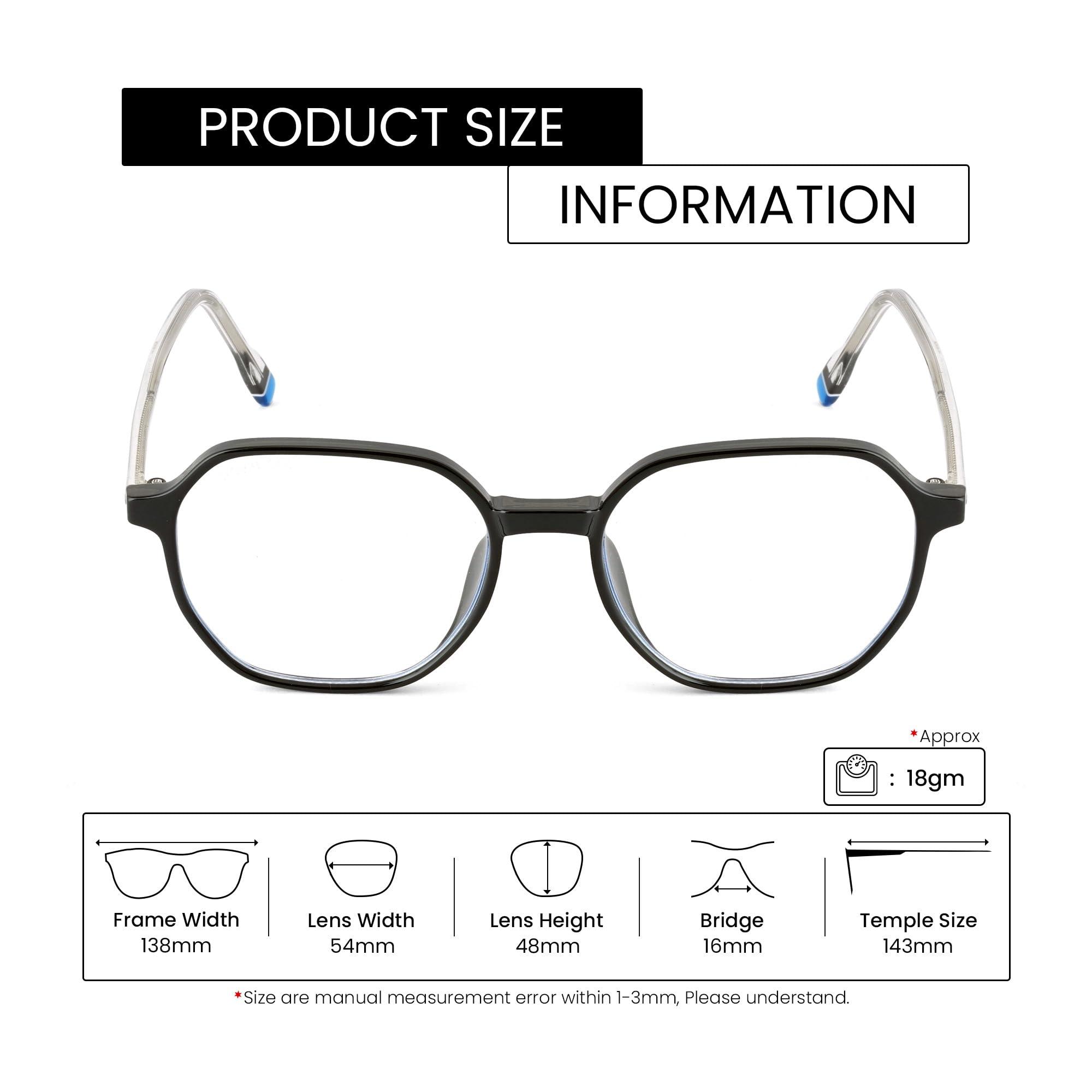 ROYAL SON ROYAL SON Polygon Men\'s Spectacles Uv Rays Eye Protection Full Rim Frame