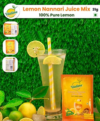 Vitalime Vitalime Lemon Nannari Juice Mix|100% Natural |Pure and Natural coolant -31gram (Pack of 10)