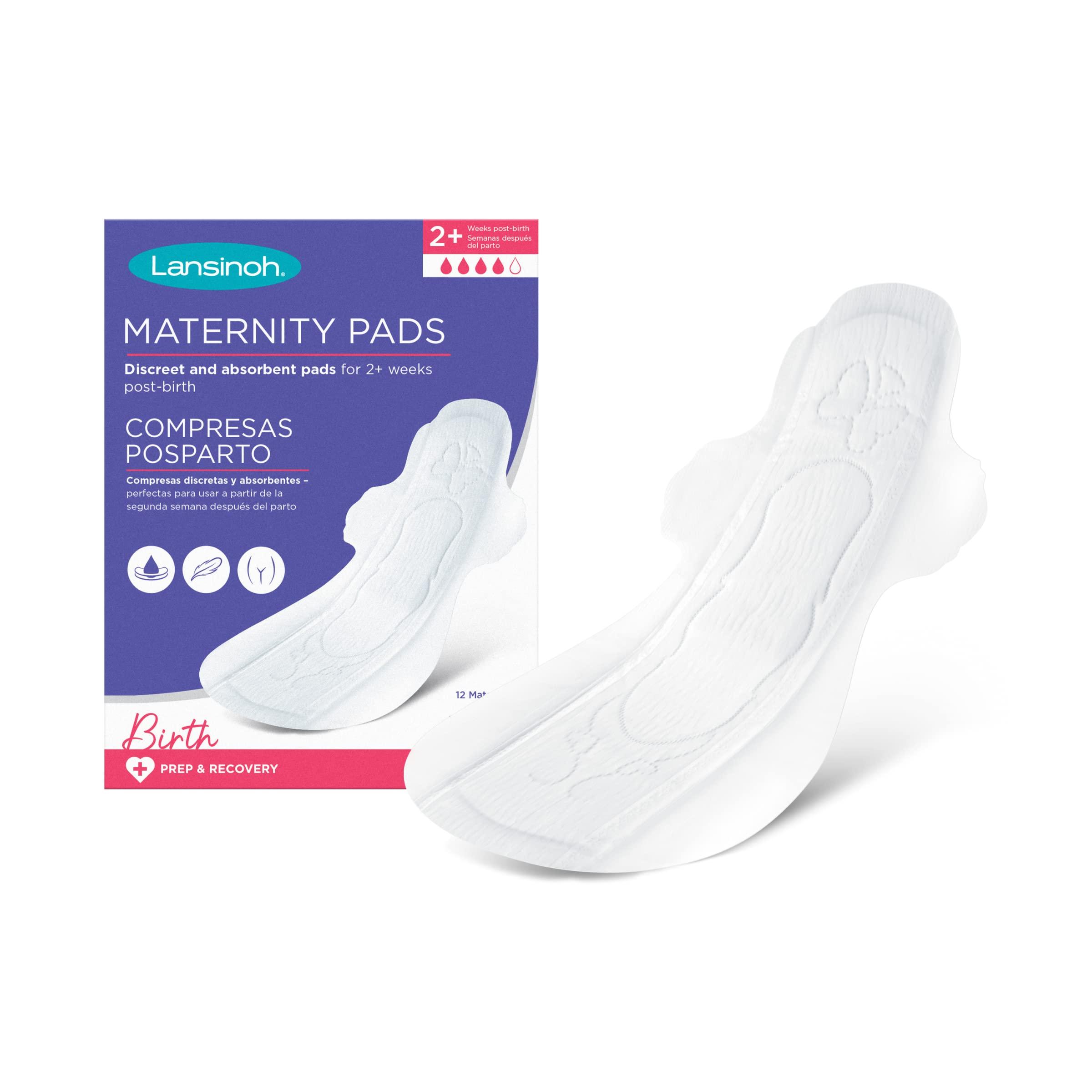 Lansinoh Lansinoh Extra Absorbent Premium Maternity Pads 2+ Weeks Post-Birth, After Delivery Pad for Urinary incontinence & Heavy Flow | Extra Soft Ultra-Absorbent | Postpartum Flow & Overnight flow | Post Pregnancy Bleeding | Pack Of 12