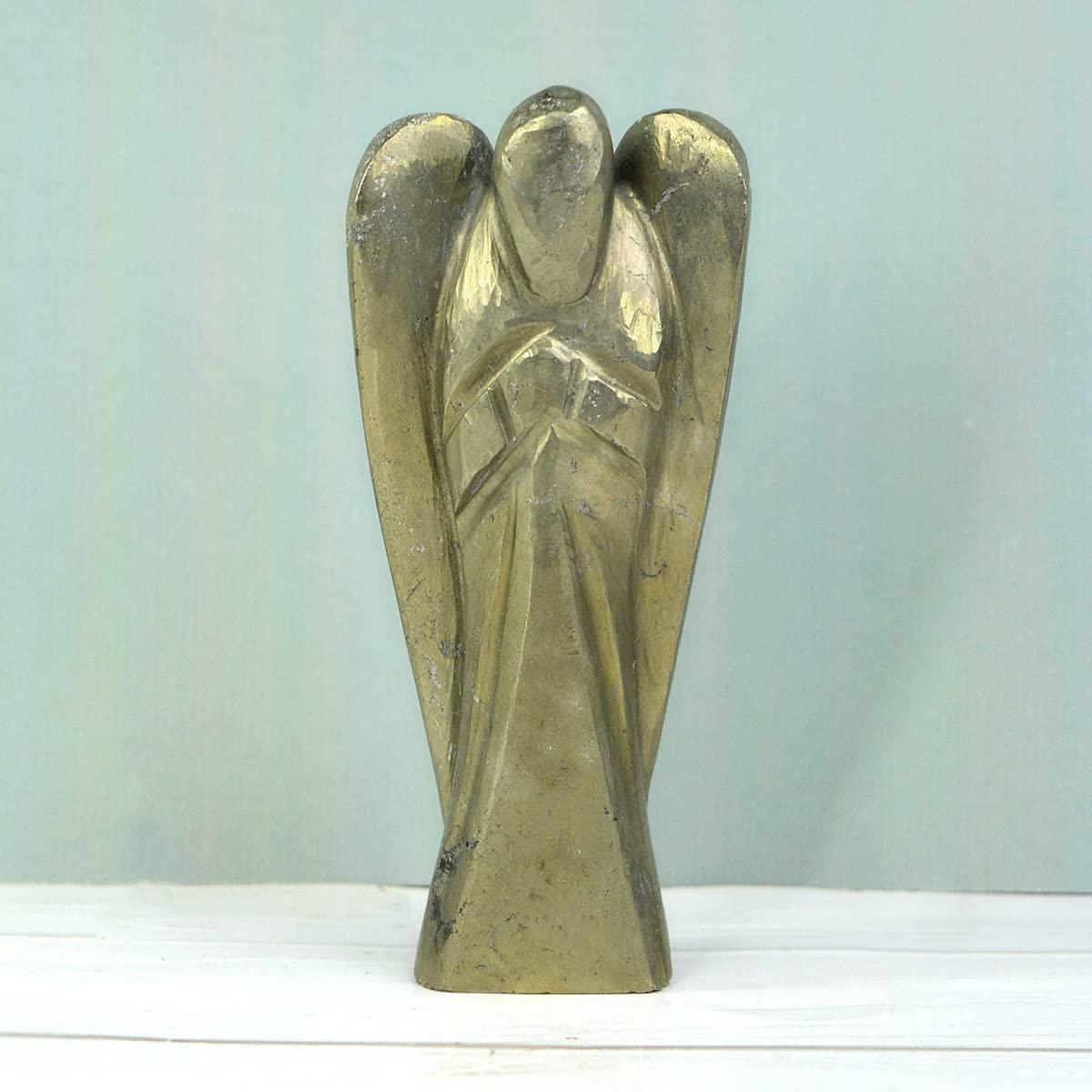 Reiki Crystal Products Reiki Crystal Products Pyrite Angel, Pyrite Angel Statues, Natural Crystal Stone Angel Size 7.6 cm (3 inch)