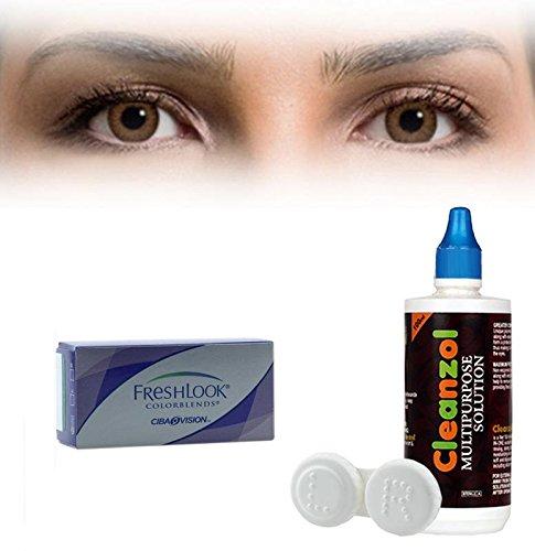 ALCON ALCON Freshlook Colorblends Contact Lens with Lens Case & Solution - 2 Pieces (-0.75,Brown)