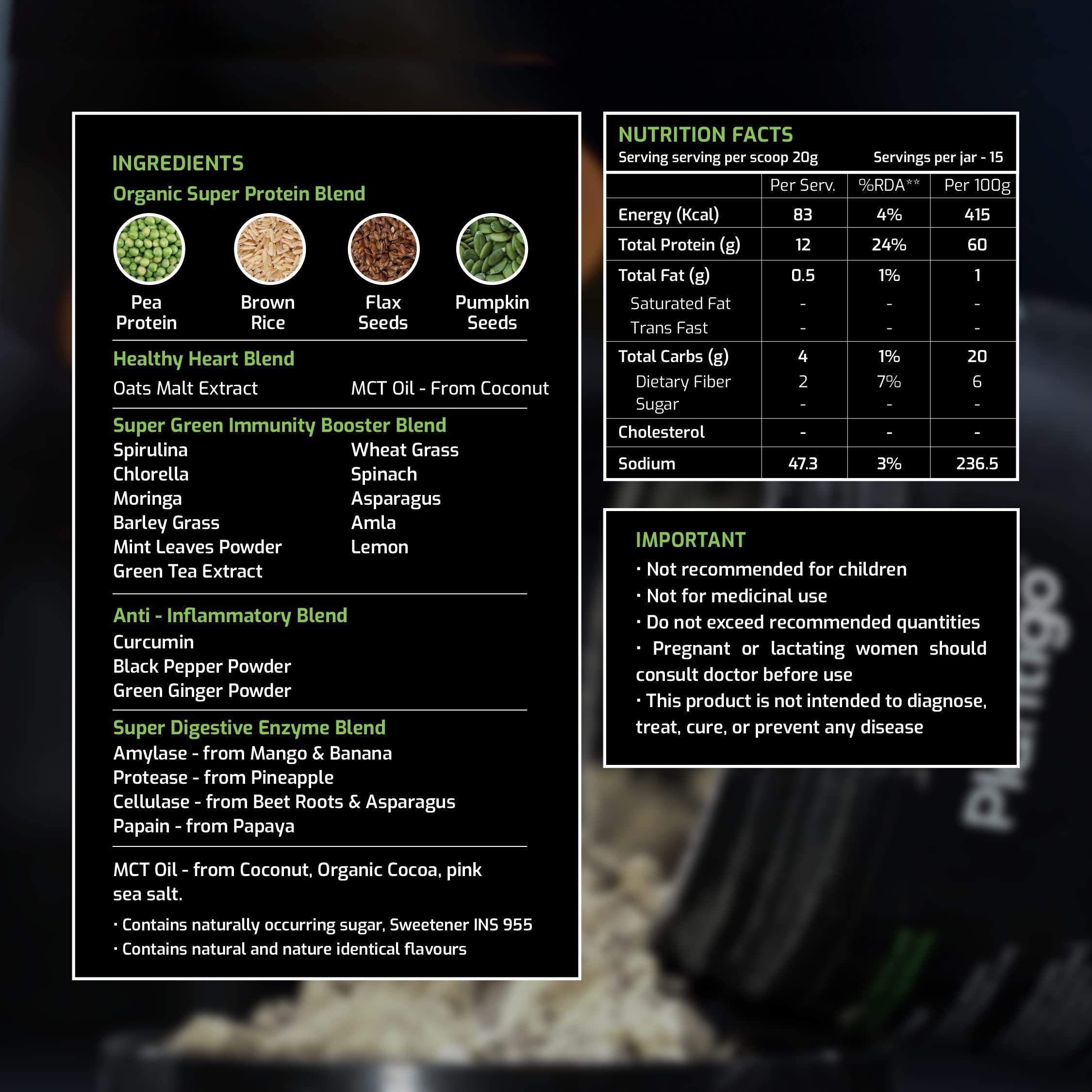 PLANTIGO Plantigo Superior 51+ Plant Protein Powder for Senior Adults | Elders, Old Men & Women | No Sugar, 14 Calories | Pea Protein, Oats | Heart Health & Muscle Recovery, Vegan Protein (Vanilla - 500g)